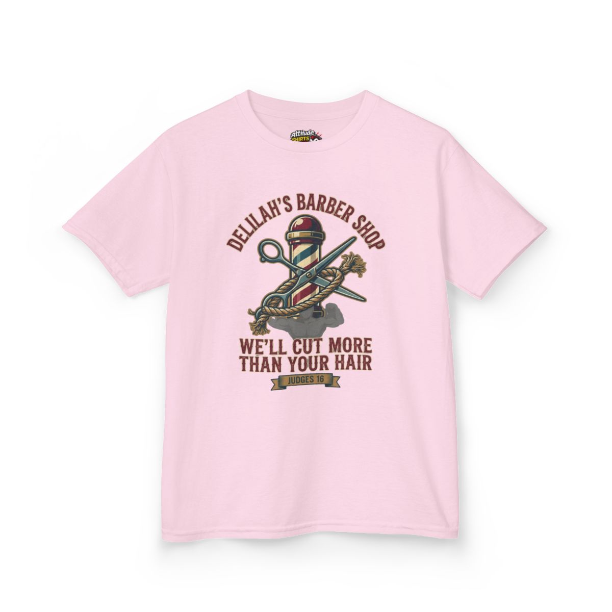 Color: Light Pink | Good Book Series Delilah's Barber Shop Kids Tee