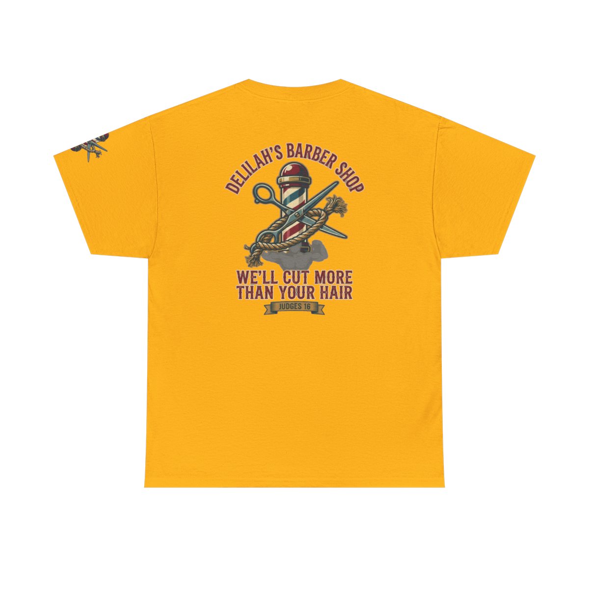 Color: Gold | Good Book Series Delilah's Barber Shop Premium Graphic Tee