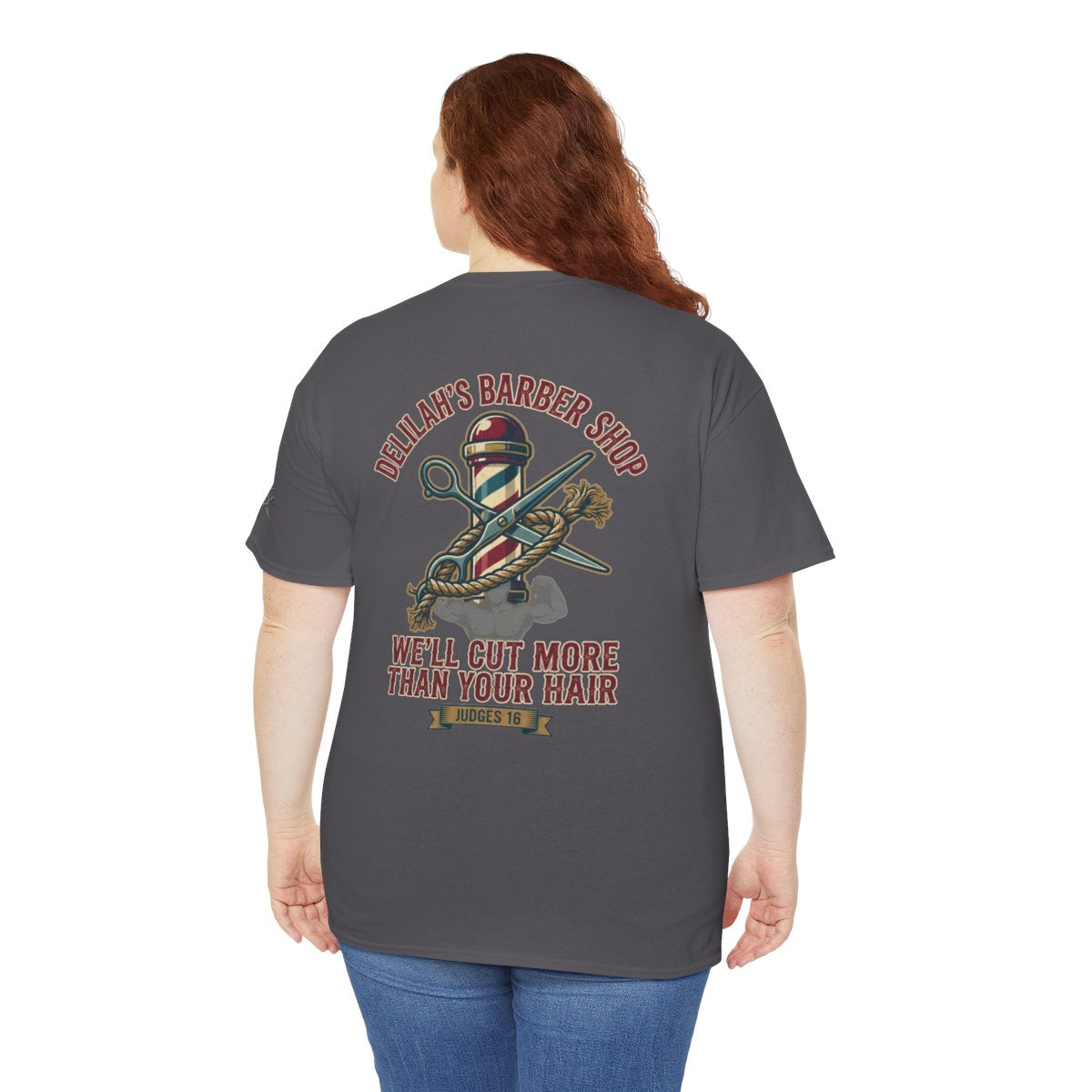 Color: Charcoal | Good Book Series Delilah's Barber Shop Premium Graphic Tee