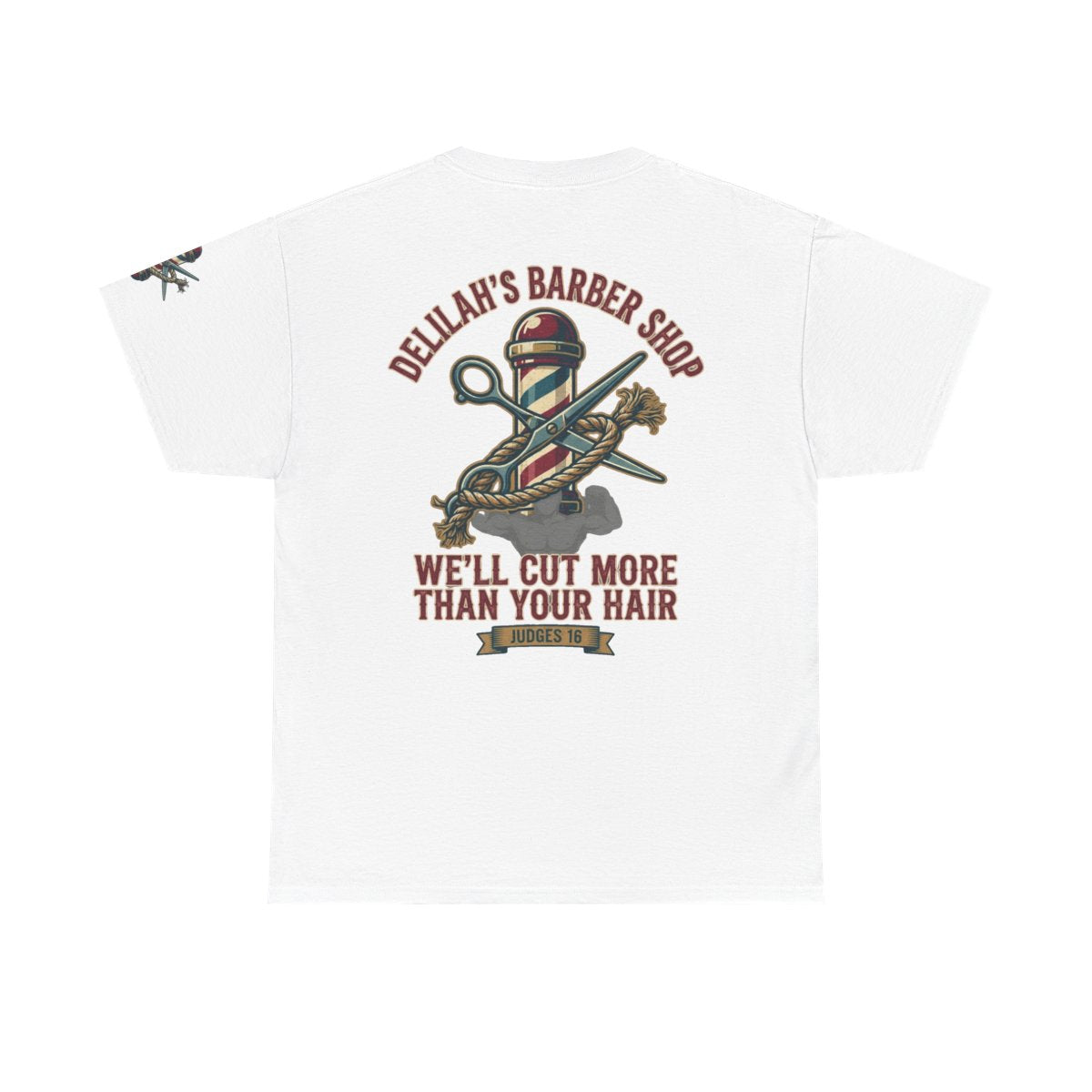 Color: White | Good Book Series Delilah's Barber Shop Premium Graphic Tee