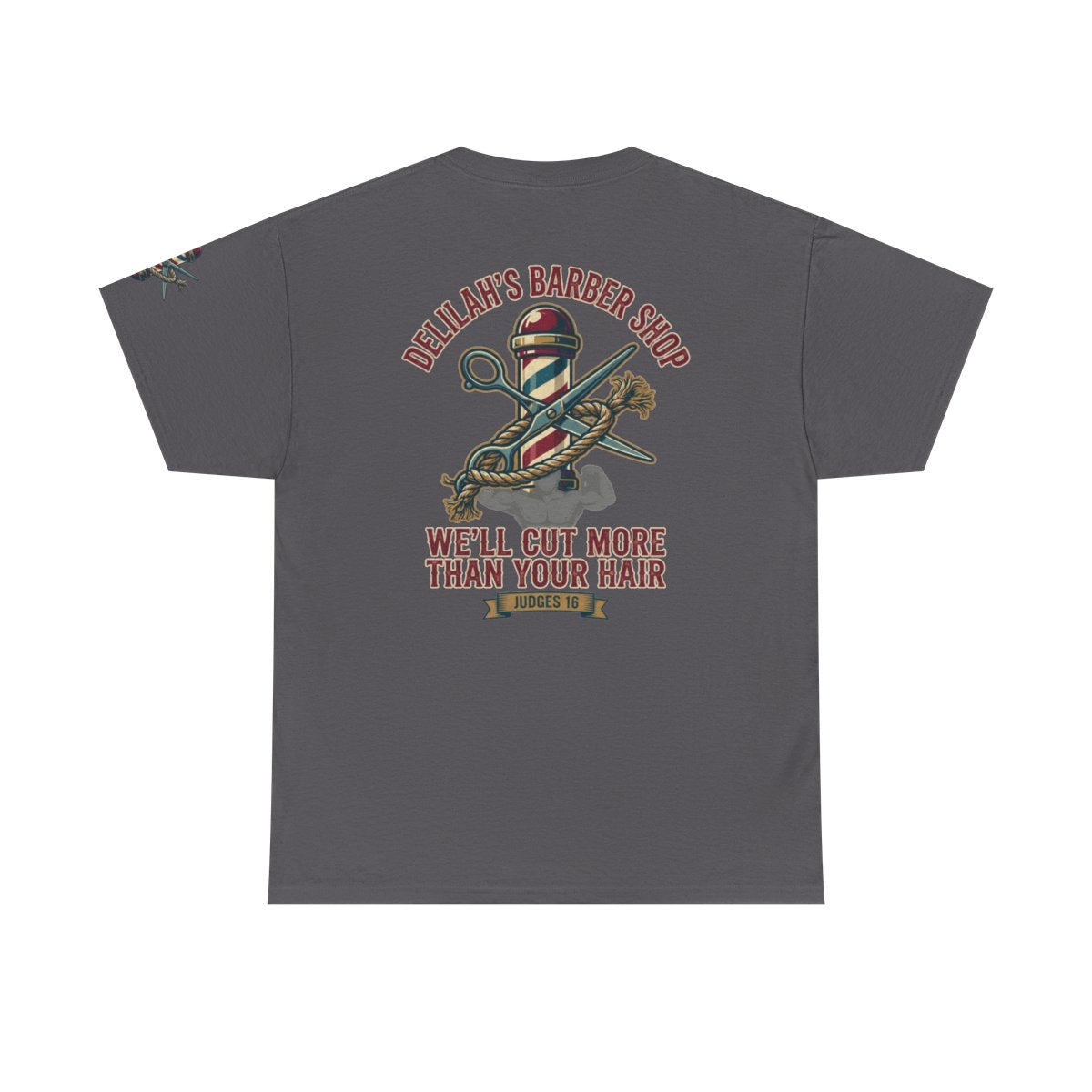 Color: Charcoal | Good Book Series Delilah's Barber Shop Premium Graphic Tee