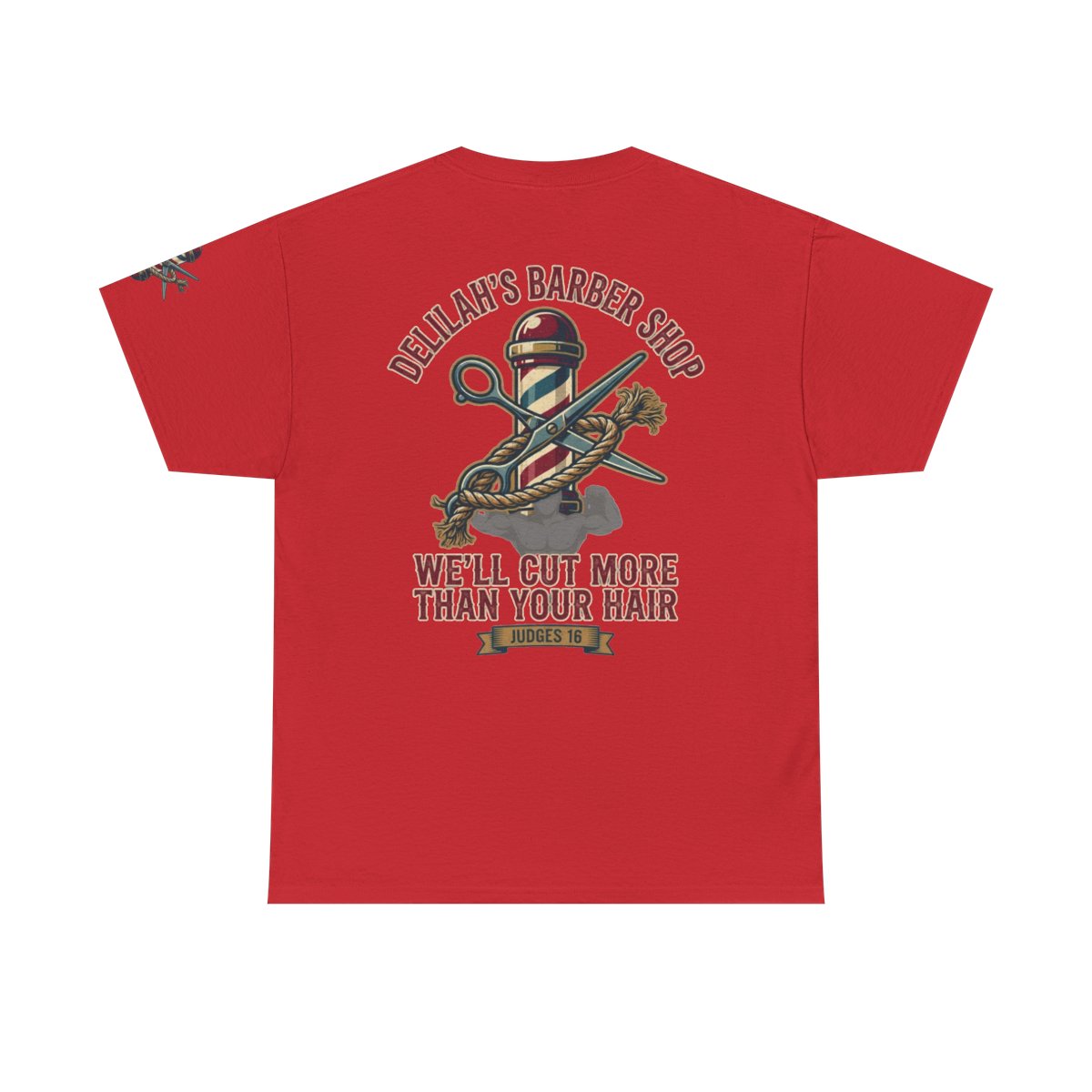 Color: Red | Good Book Series Delilah's Barber Shop Premium Graphic Tee