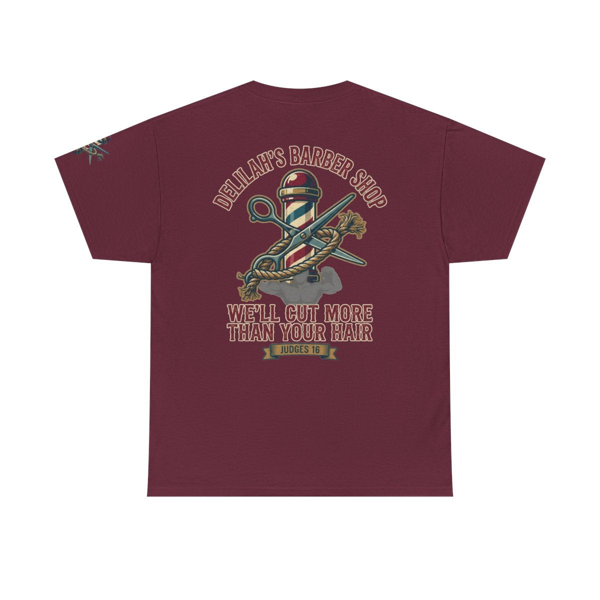 Color: Maroon | Good Book Series Delilah's Barber Shop Premium Graphic Tee