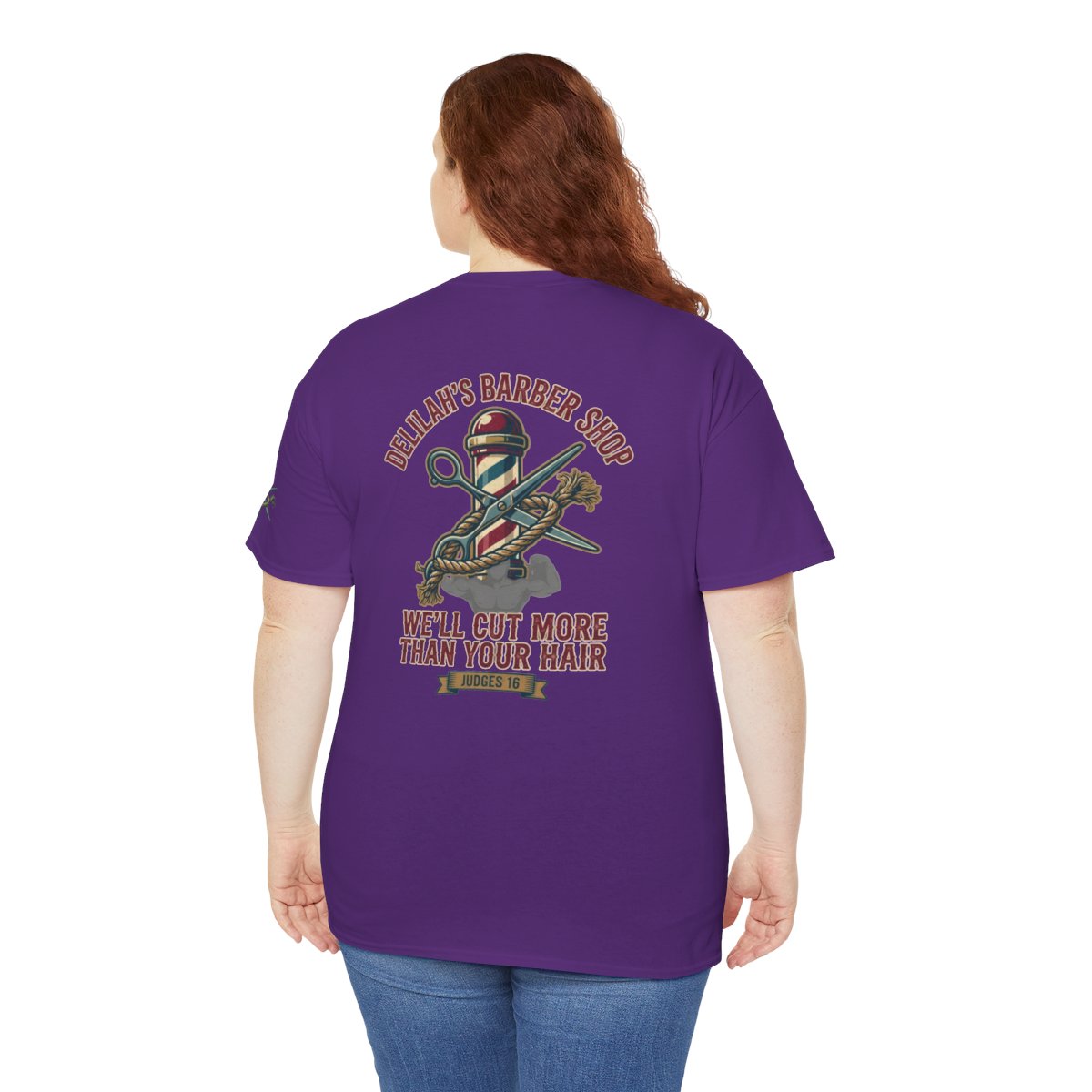 Color: Purple | Good Book Series Delilah's Barber Shop Premium Graphic Tee