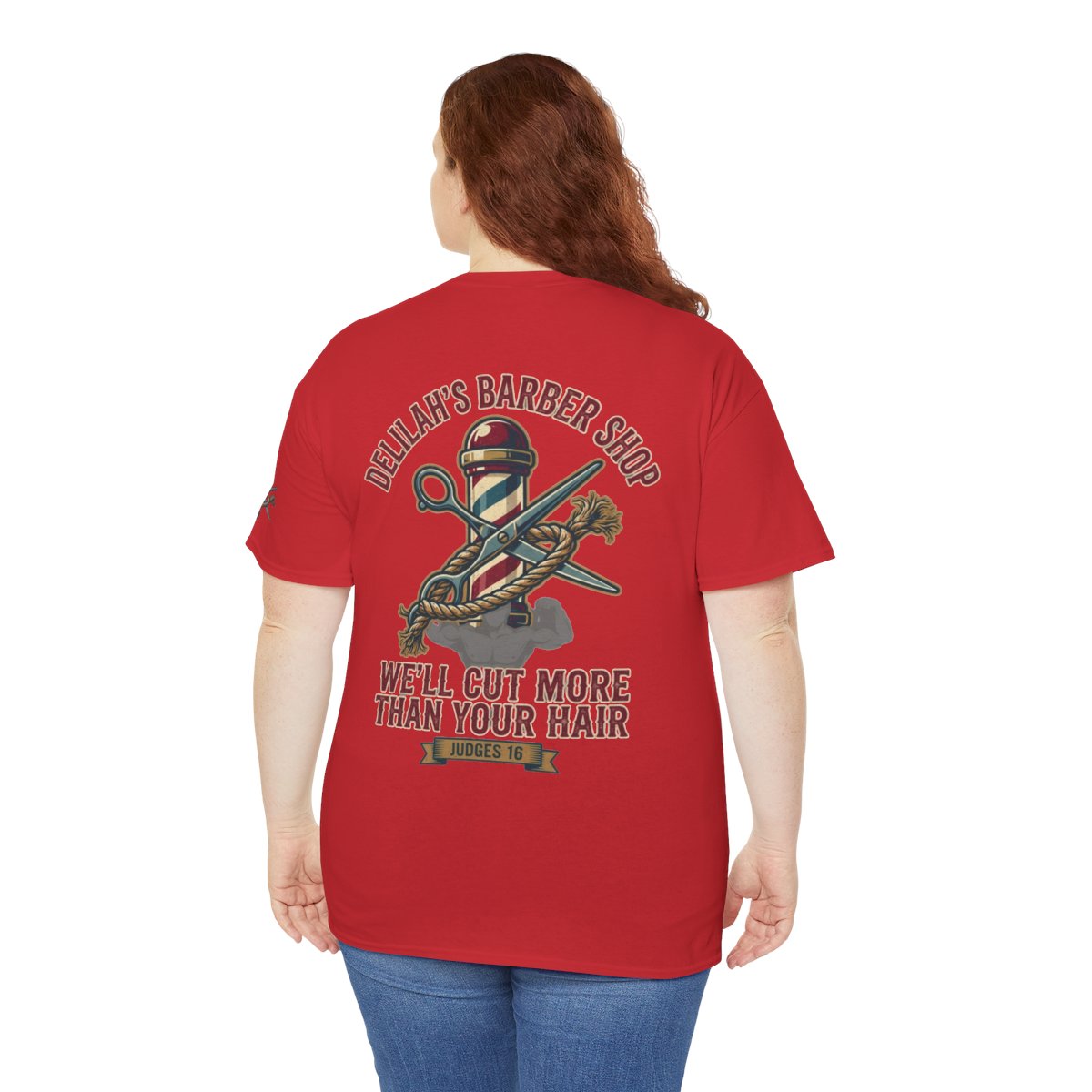 Color: Red | Good Book Series Delilah's Barber Shop Premium Graphic Tee