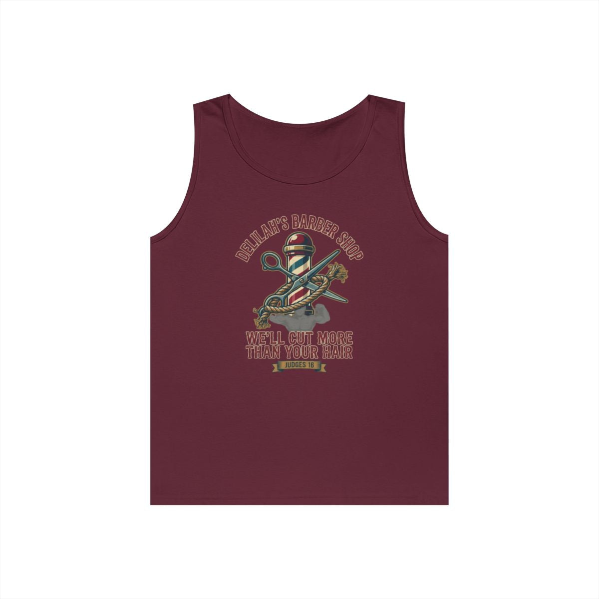 Color: Maroon | Good Book Series Delilah's Barber Shop Tank Top