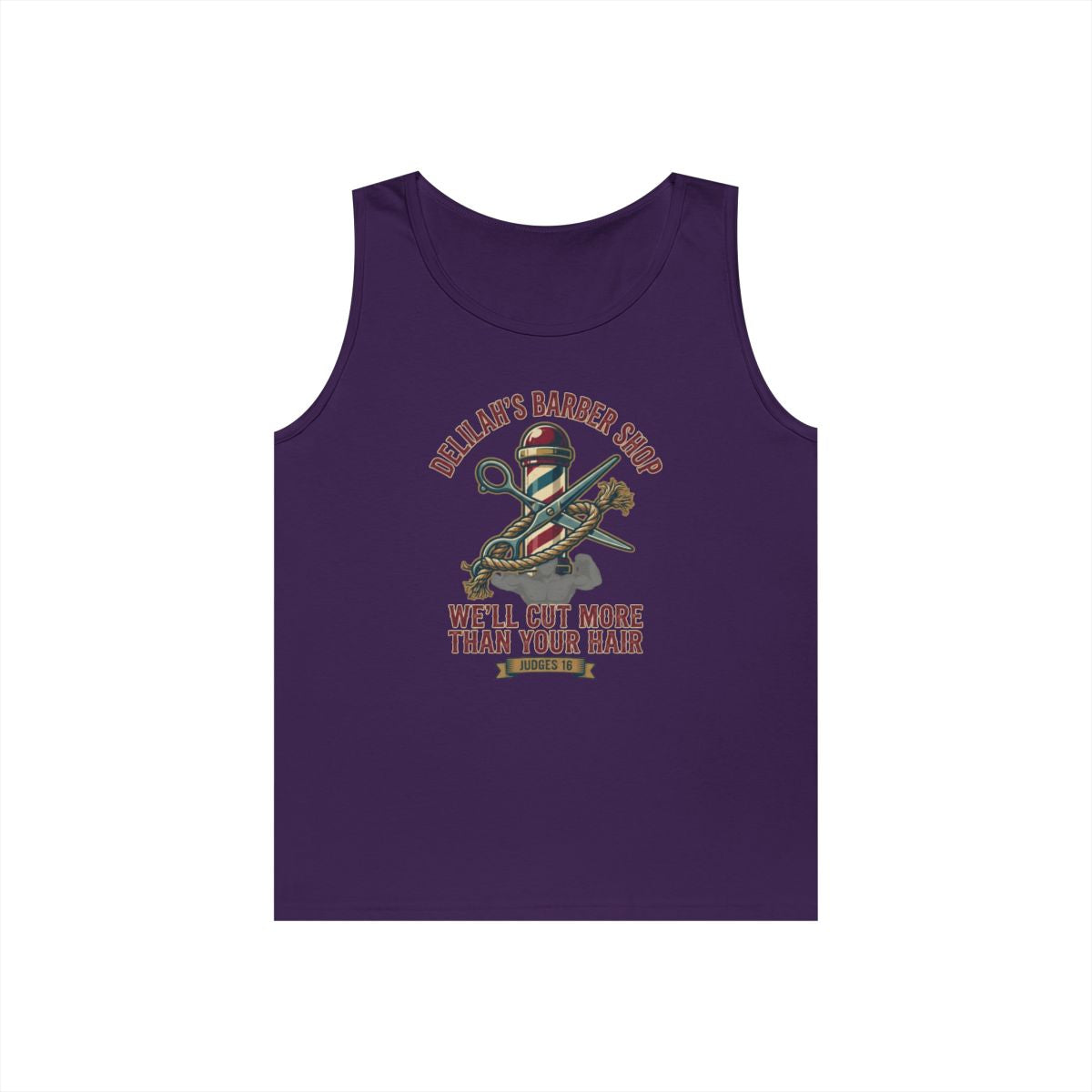 Color: Purple | Good Book Series Delilah's Barber Shop Tank Top
