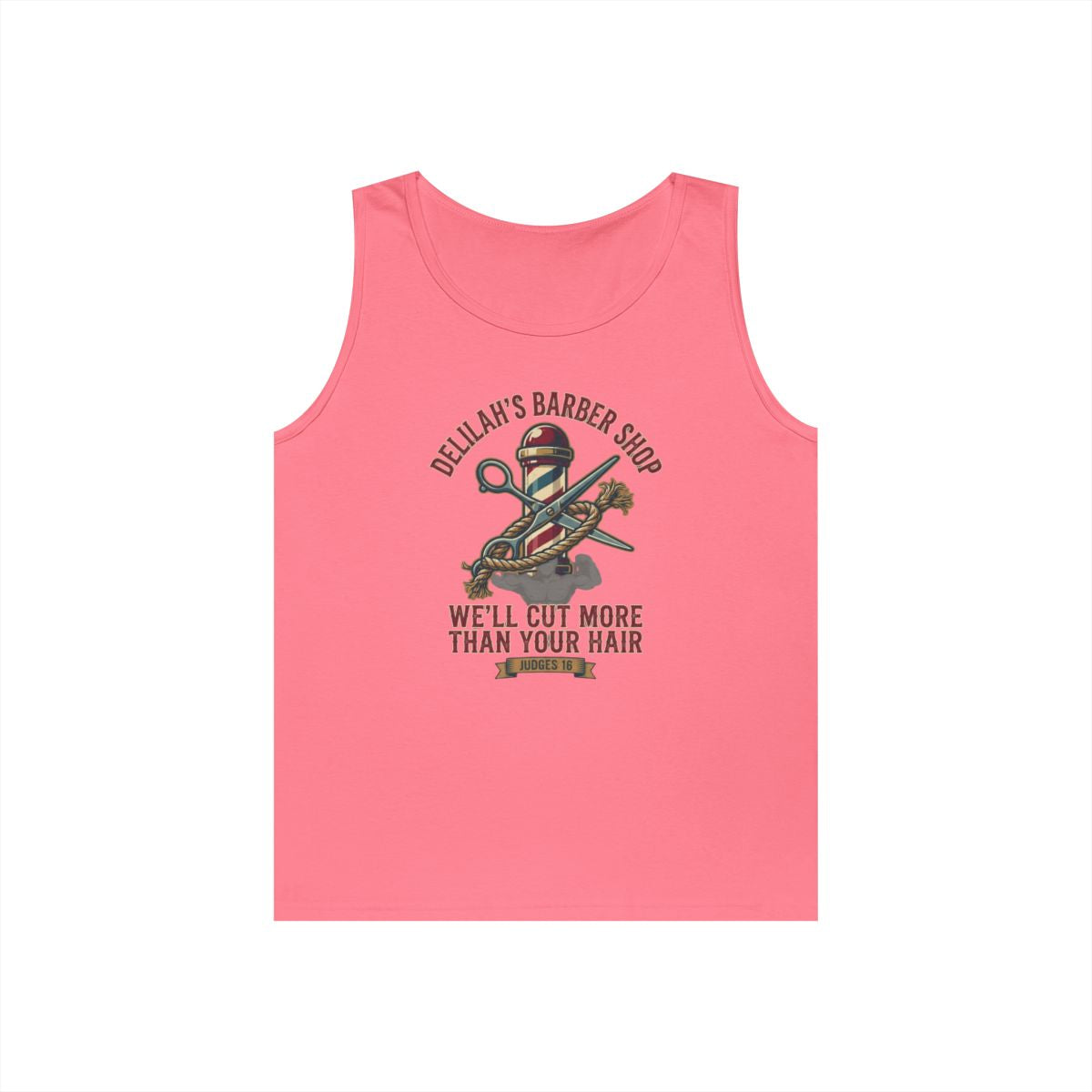Color: Safety Pink | Good Book Series Delilah's Barber Shop Tank Top