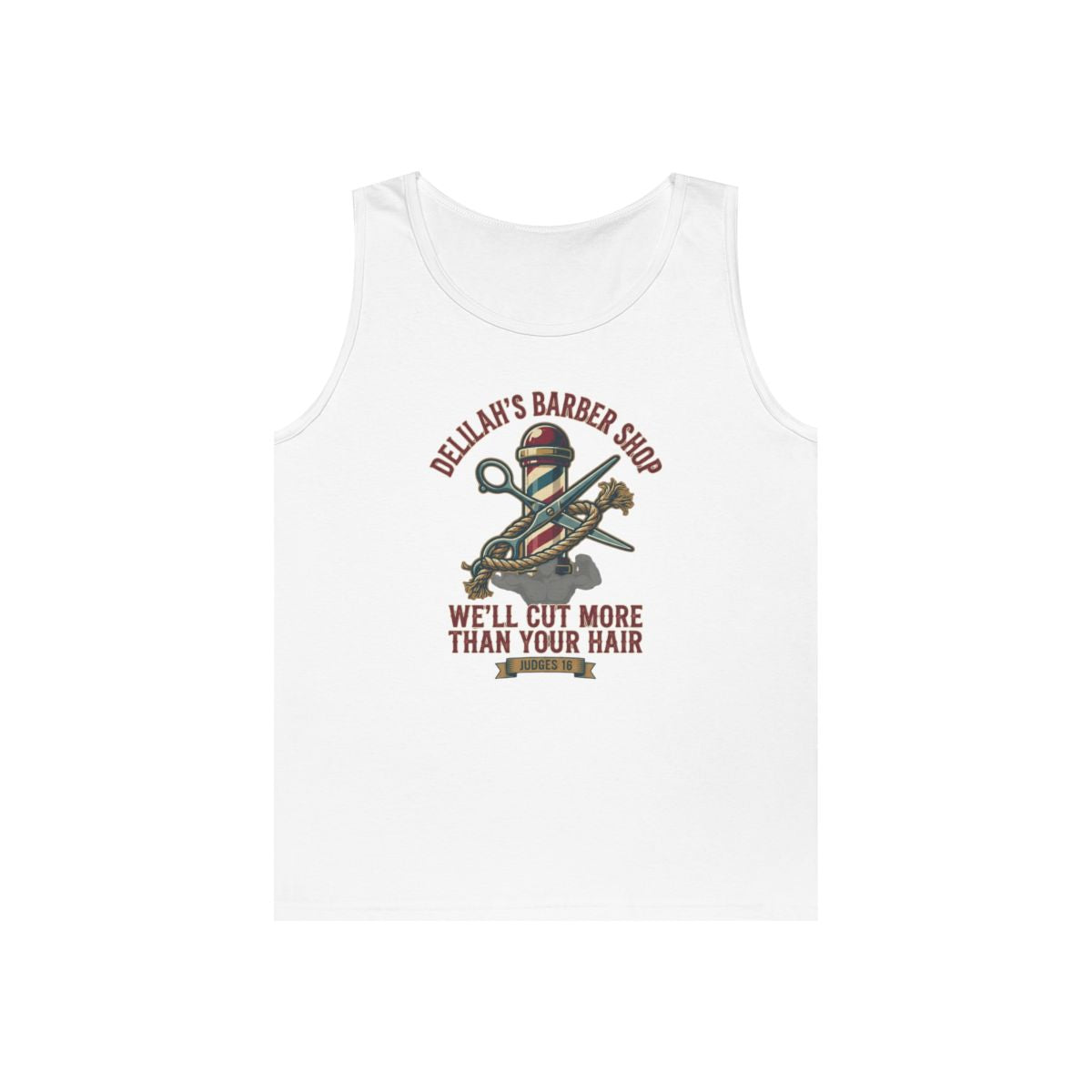 Color: White | Good Book Series Delilah's Barber Shop Tank Top