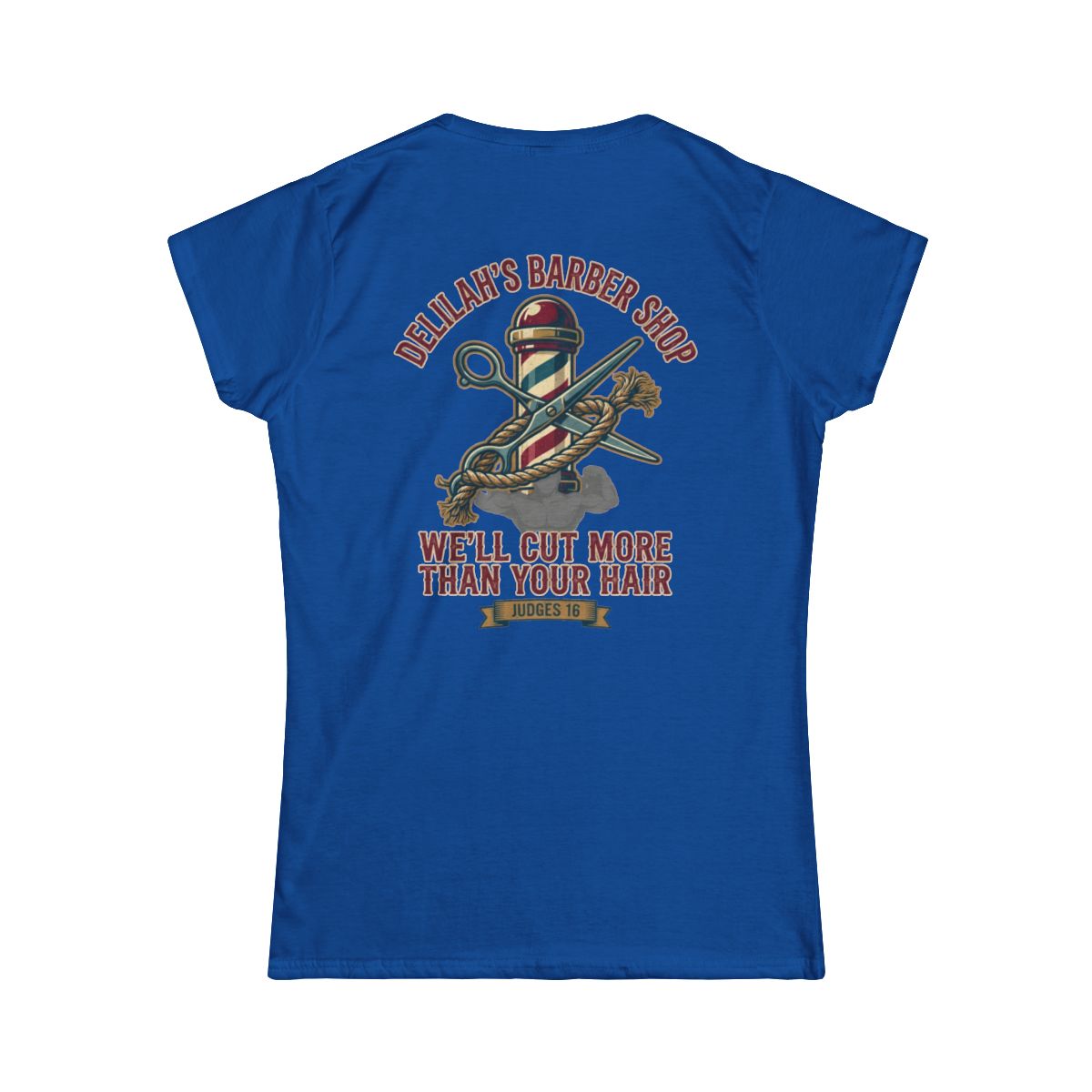 Color: Royal | Good Book Series Delilah's Barber Shop Women's Tee