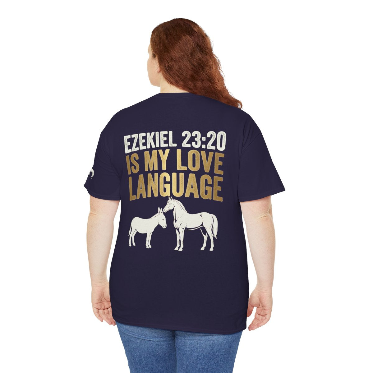 Color: Blackberry | Good Book Series Ezekiel 23 20 Love Language Premium Graphic Tee
