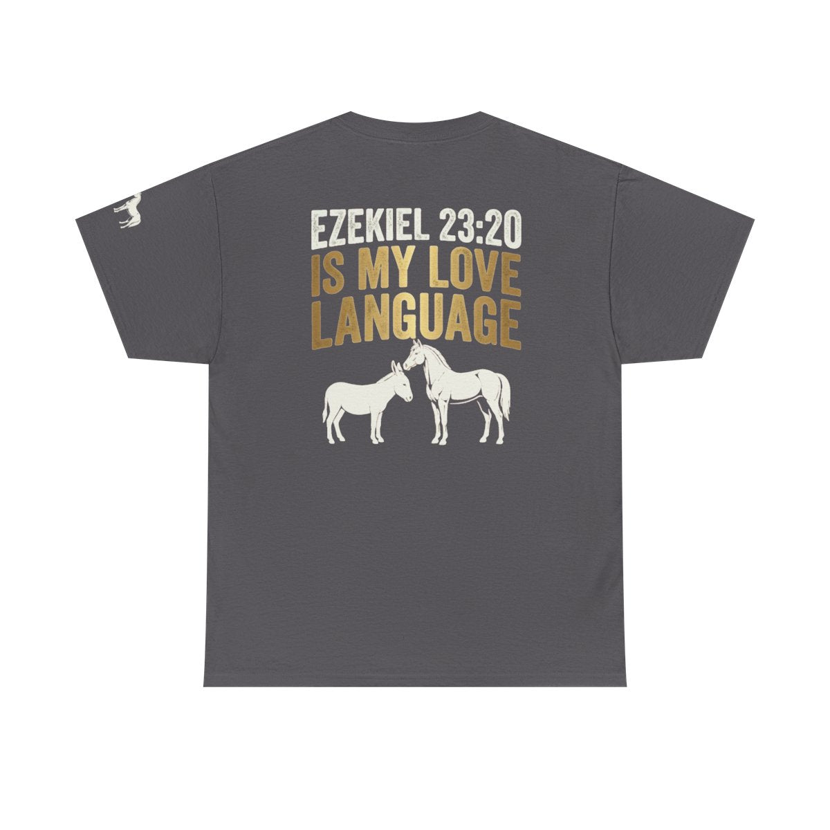 Color: Charcoal | Good Book Series Ezekiel 23 20 Love Language Premium Graphic Tee