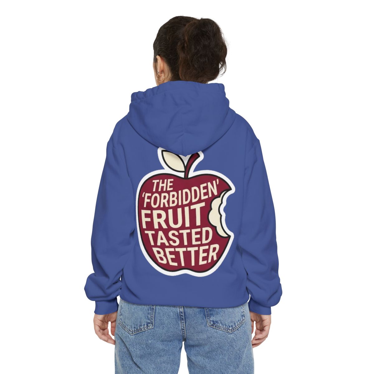 Color: Flo Blue | Good Book Series Forbidden Fruit Tasted Better Garment-Dyed Hoodie