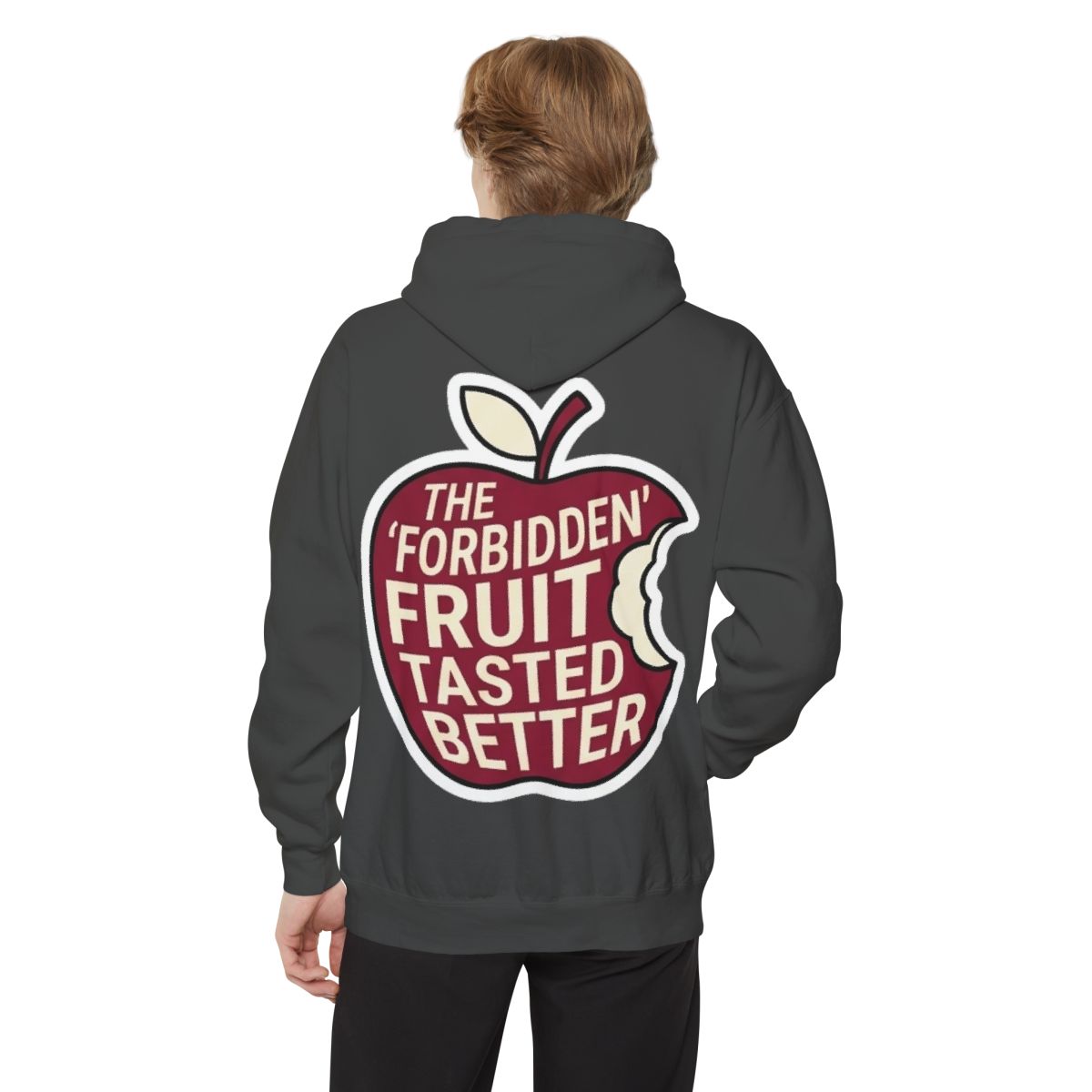 Color: Pepper | Good Book Series Forbidden Fruit Tasted Better Garment-Dyed Hoodie