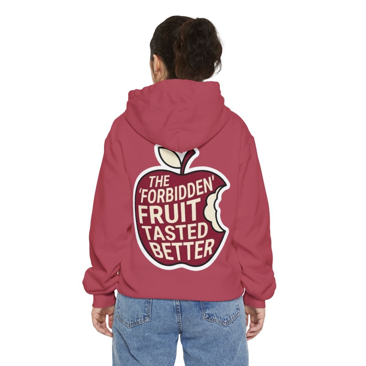 Color: Crimson | Good Book Series Forbidden Fruit Tasted Better Garment-Dyed Hoodie