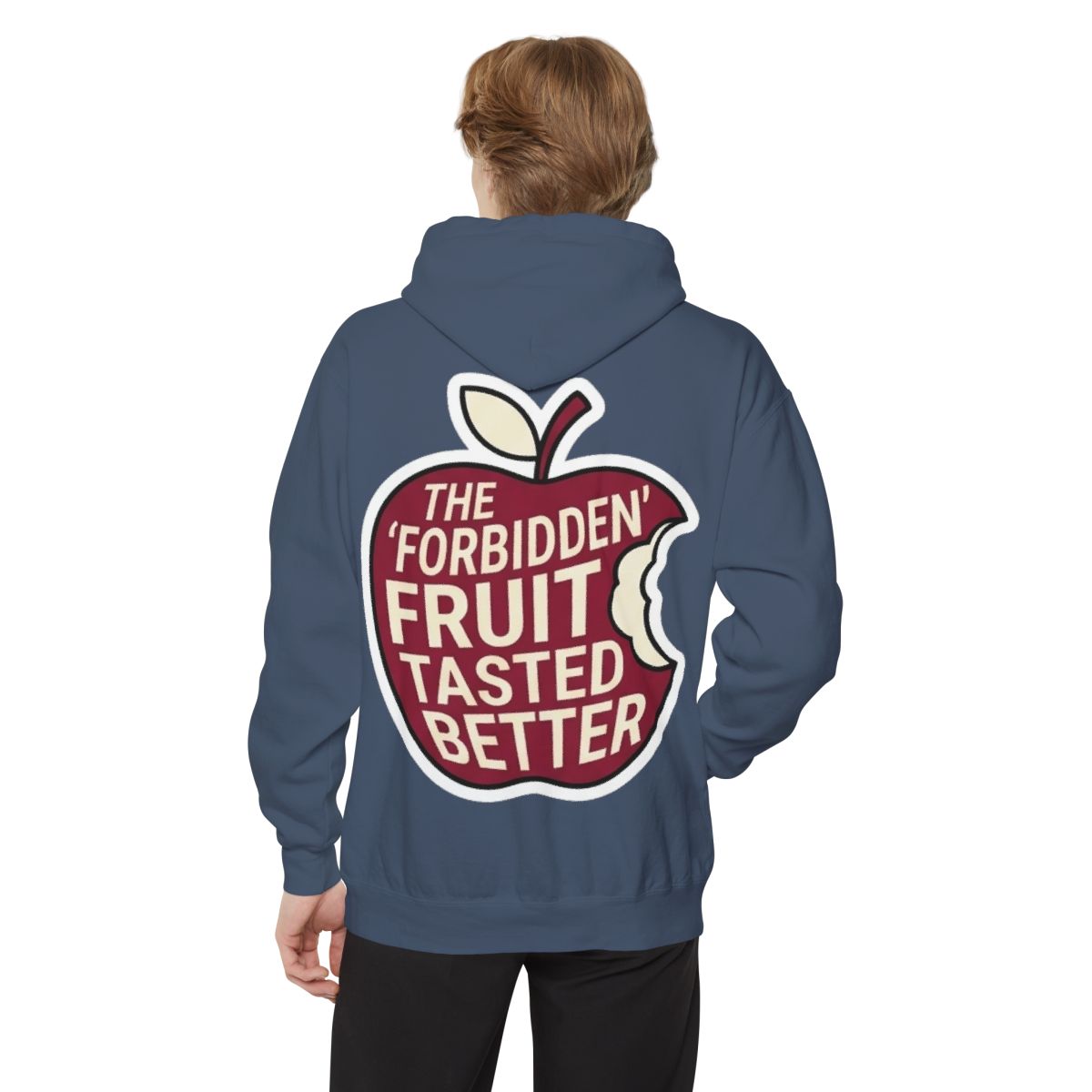 Color: Denim | Good Book Series Forbidden Fruit Tasted Better Garment-Dyed Hoodie