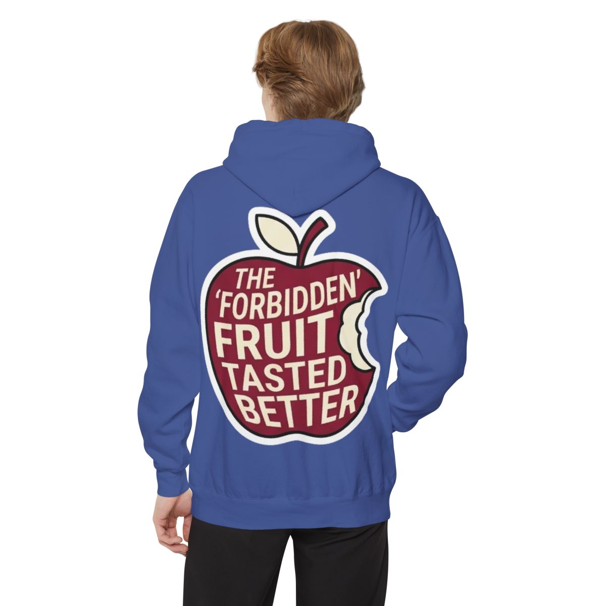 Color: Flo Blue | Good Book Series Forbidden Fruit Tasted Better Garment-Dyed Hoodie
