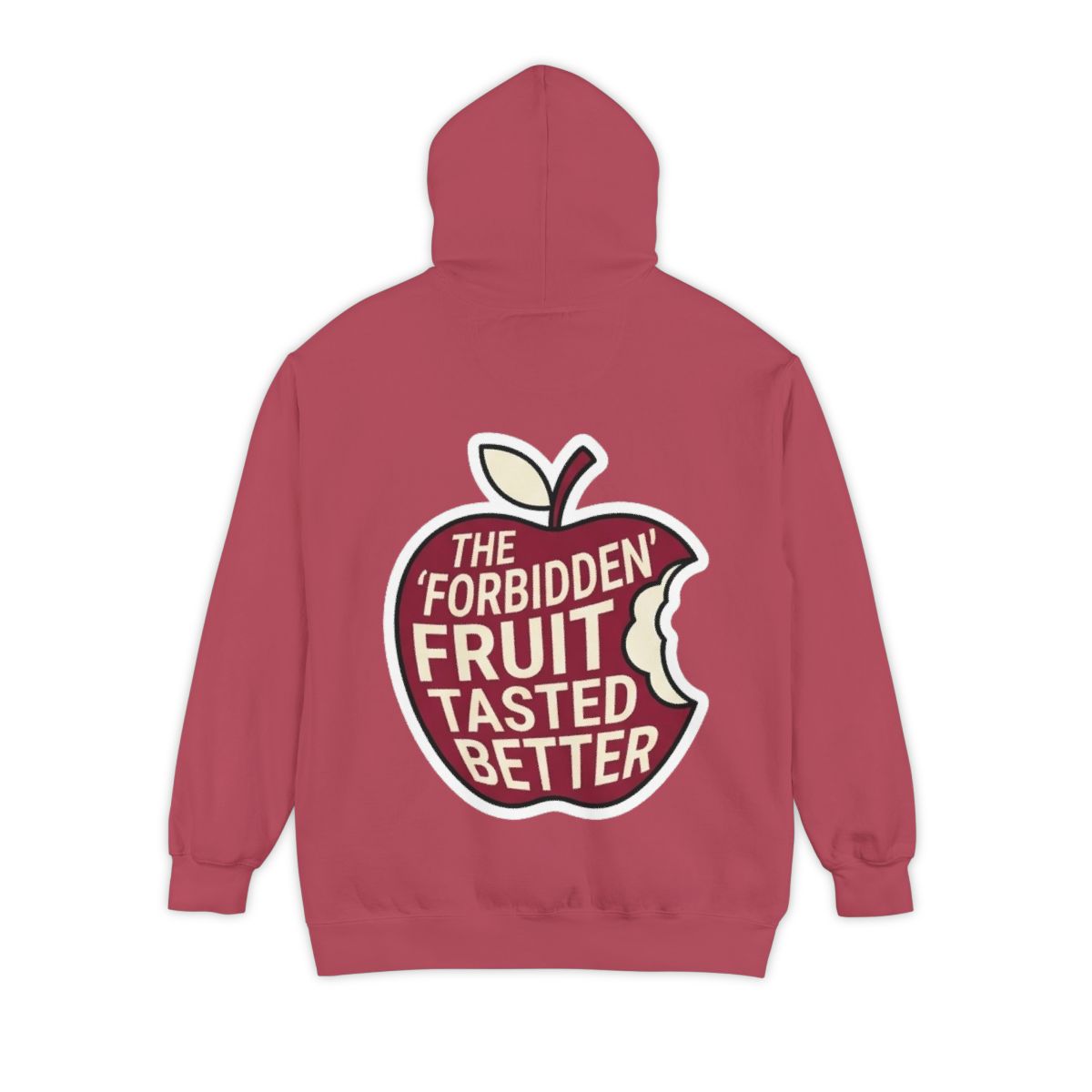 Color: Crimson | Good Book Series Forbidden Fruit Tasted Better Garment-Dyed Hoodie