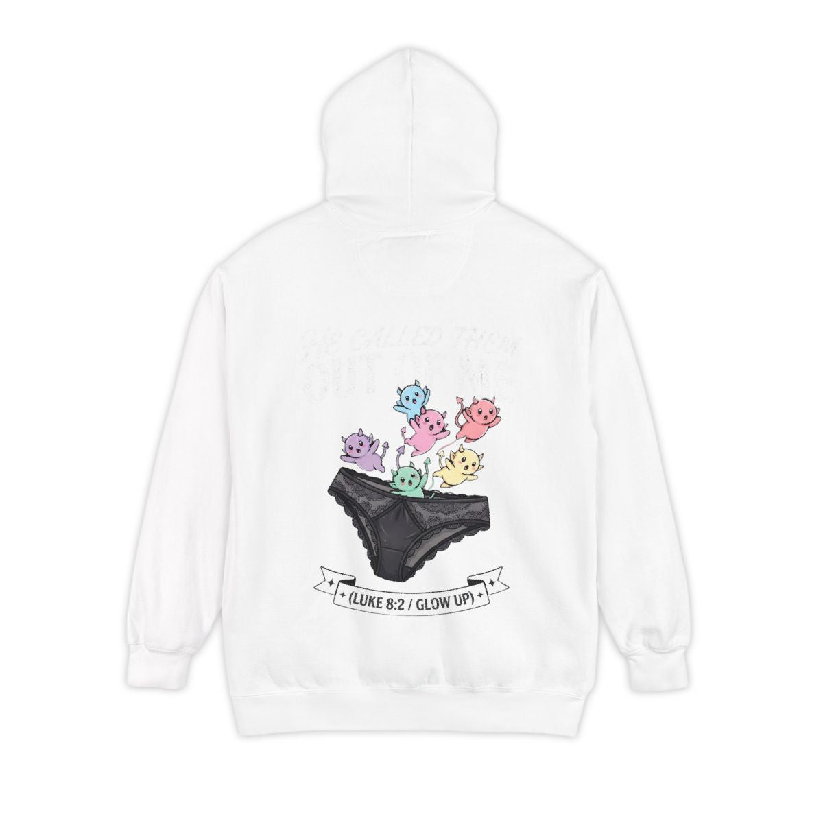 Color: White | Good Book Series He Called Them Out Of Me Garment-Dyed Hoodie