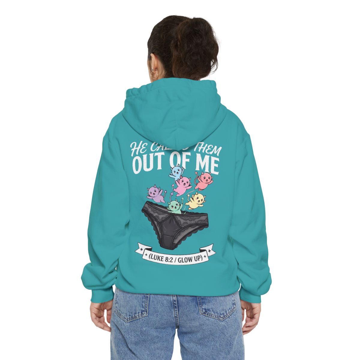 Color: Seafoam | Good Book Series He Called Them Out Of Me Garment-Dyed Hoodie