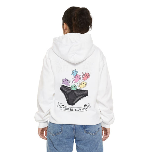 Color: White | Good Book Series He Called Them Out Of Me Garment-Dyed Hoodie