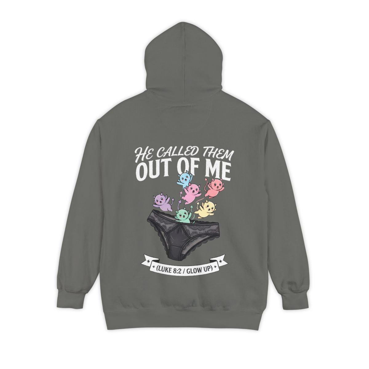 Color: Grey | Good Book Series He Called Them Out Of Me Garment-Dyed Hoodie
