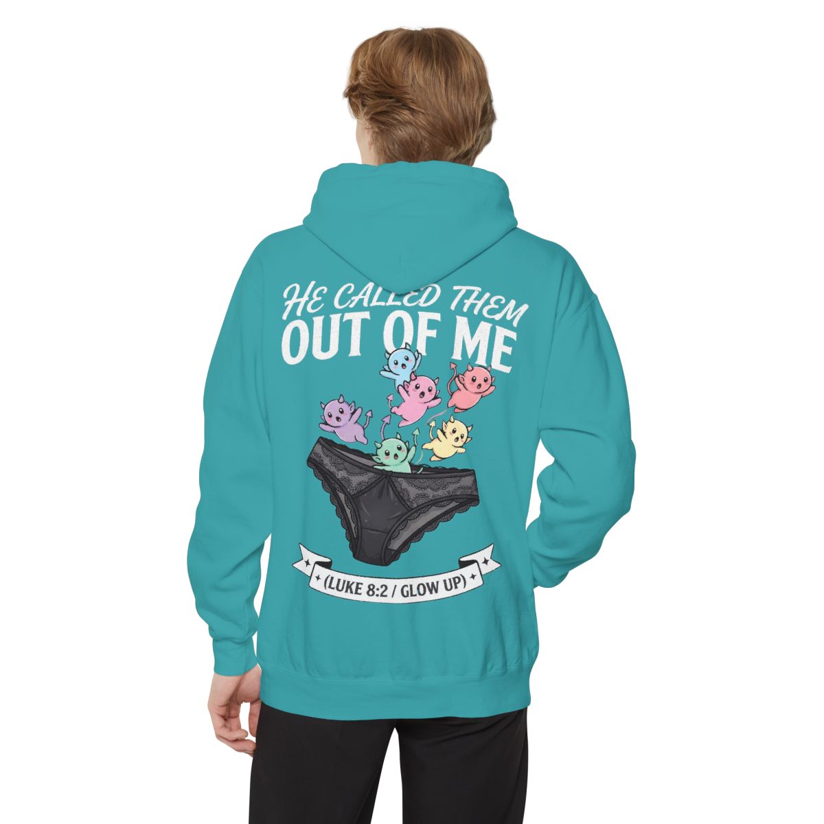 Color: Seafoam | Good Book Series He Called Them Out Of Me Garment-Dyed Hoodie