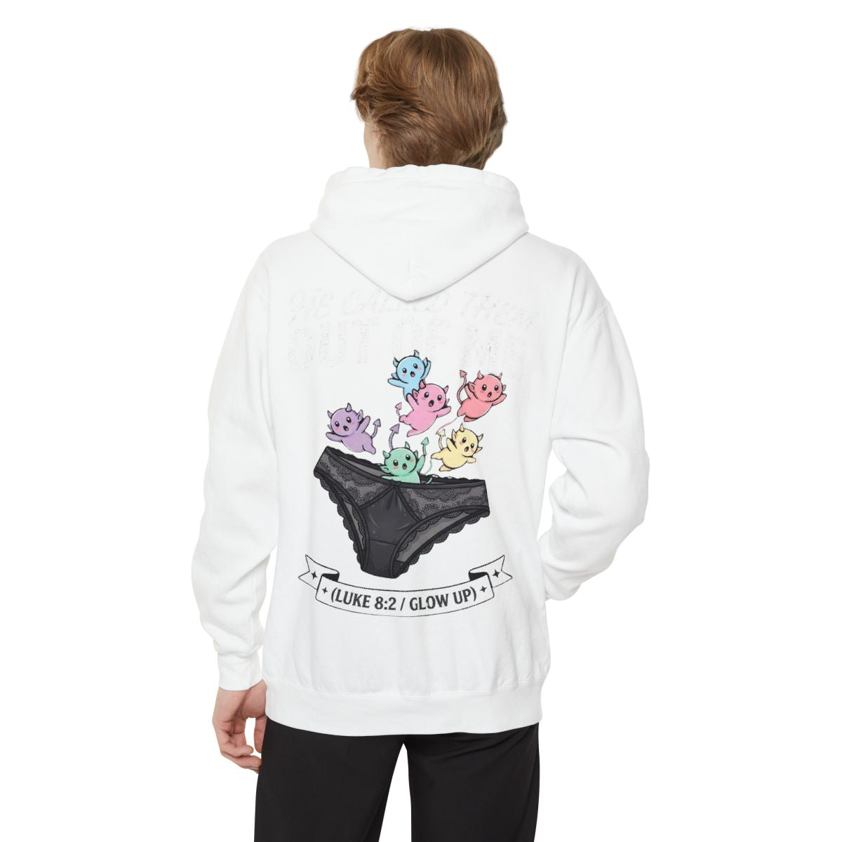 Color: White | Good Book Series He Called Them Out Of Me Garment-Dyed Hoodie