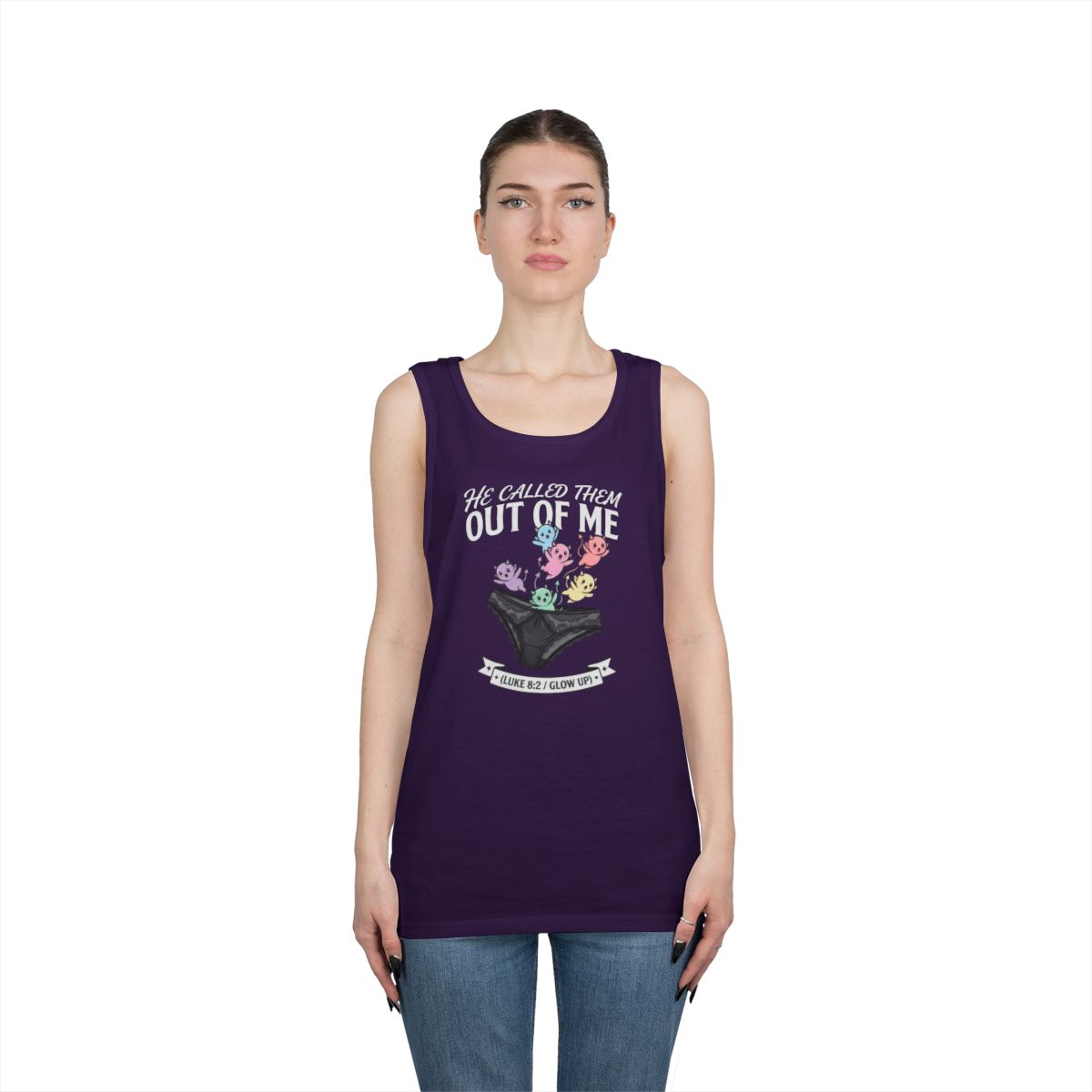 Color: Purple | Good Book Series He Called Them Out Of Me Tank Top