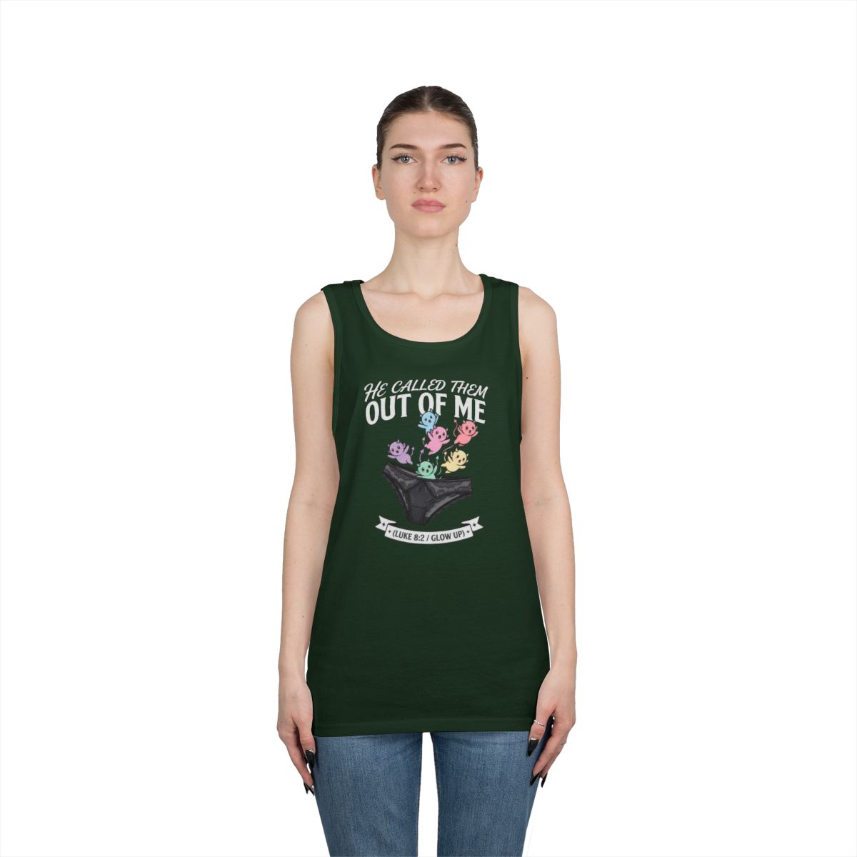 Color: Forest Green | Good Book Series He Called Them Out Of Me Tank Top