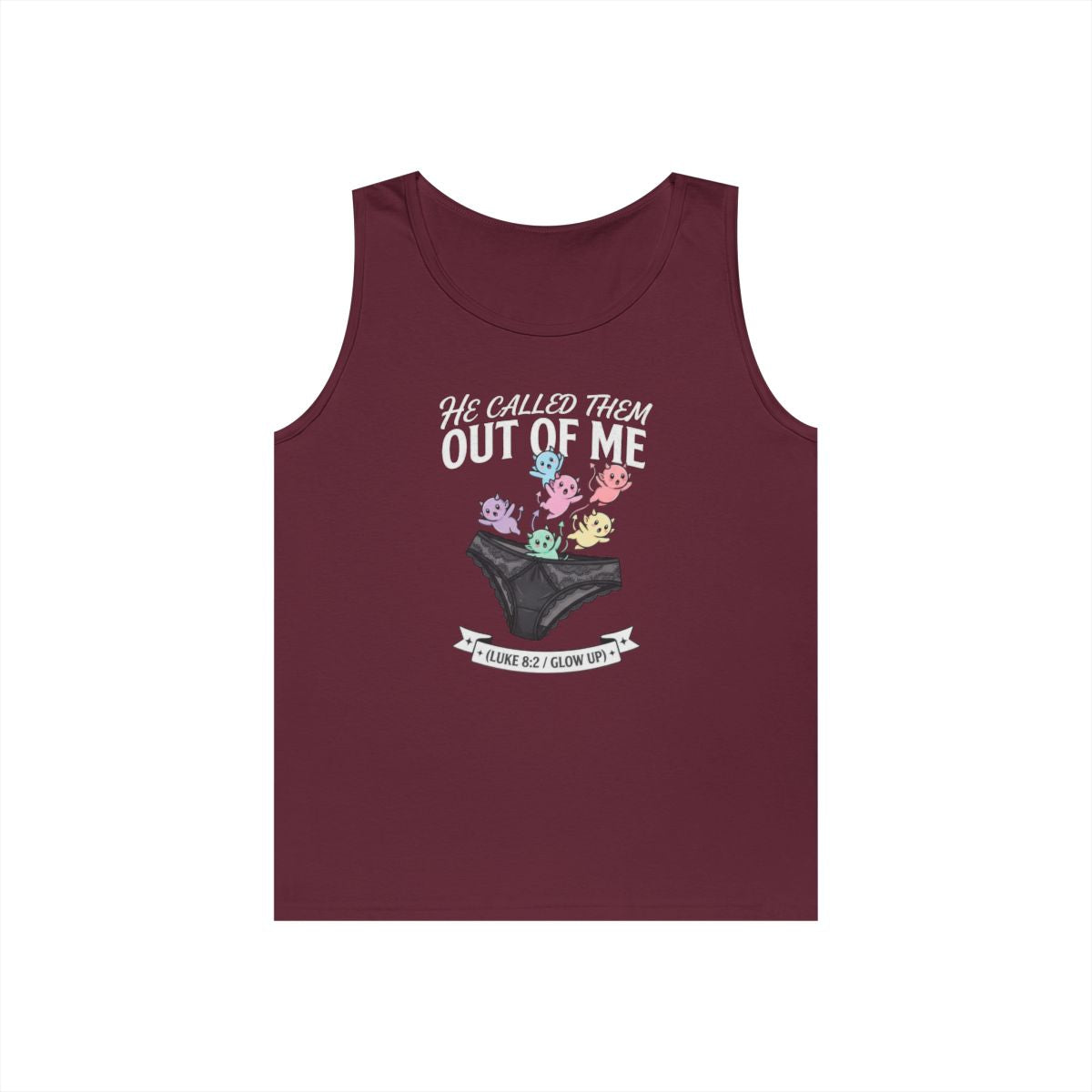 Color: Maroon | Good Book Series He Called Them Out Of Me Tank Top