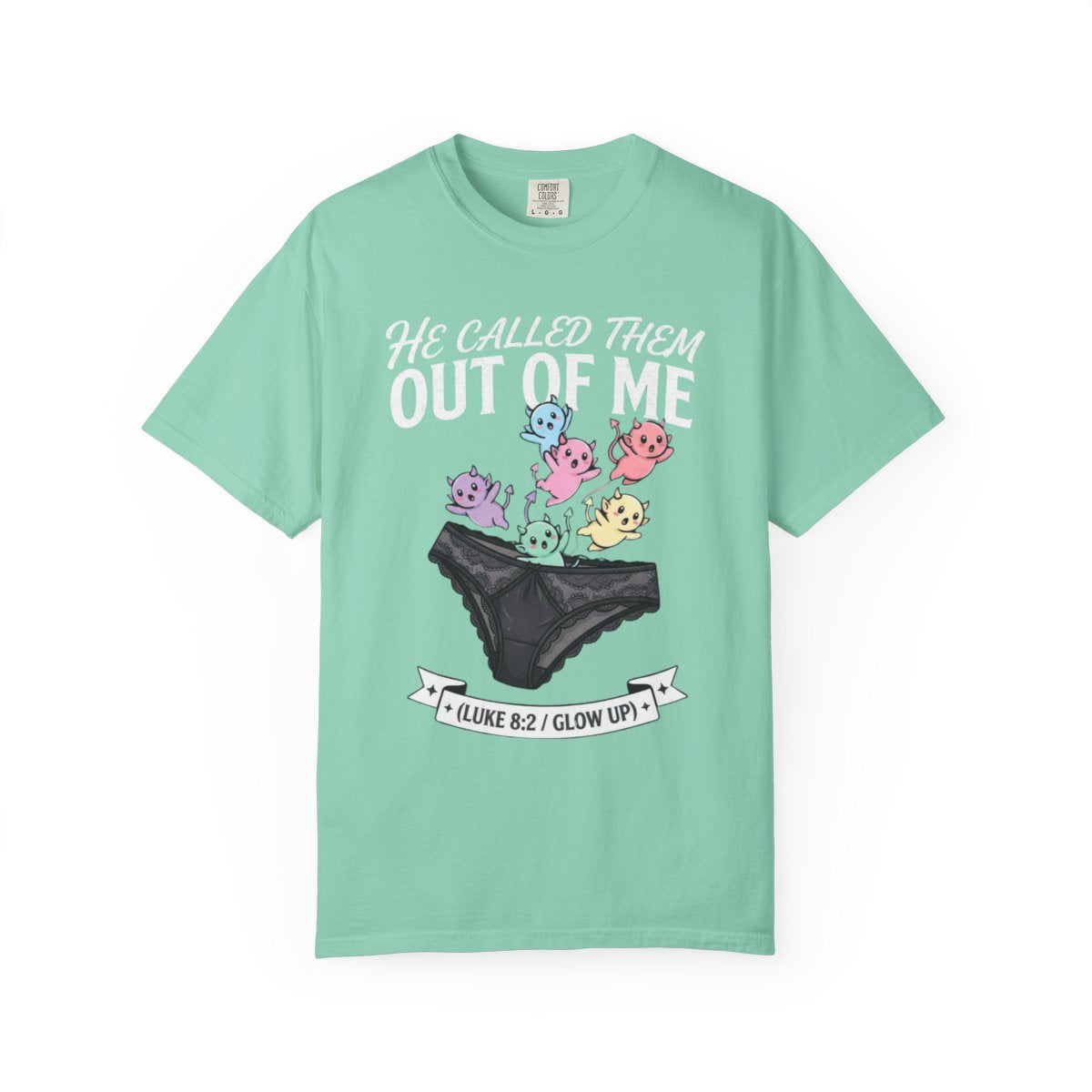Color: Island Reef | Good Book Series He Called Them Out Of Me Unisex Garment-Dyed Tee