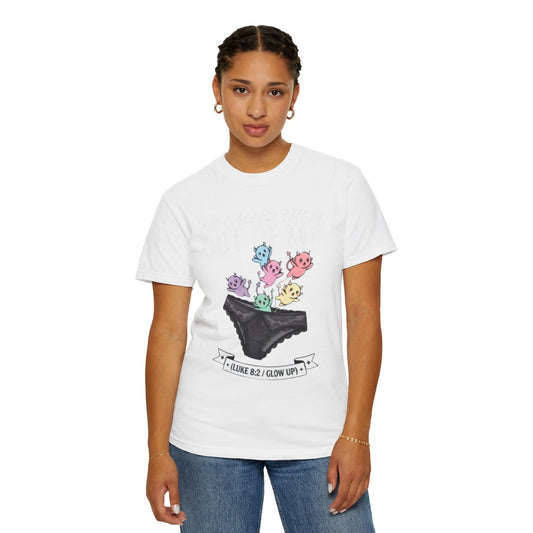Color: White | Good Book Series He Called Them Out Of Me Unisex Garment-Dyed Tee