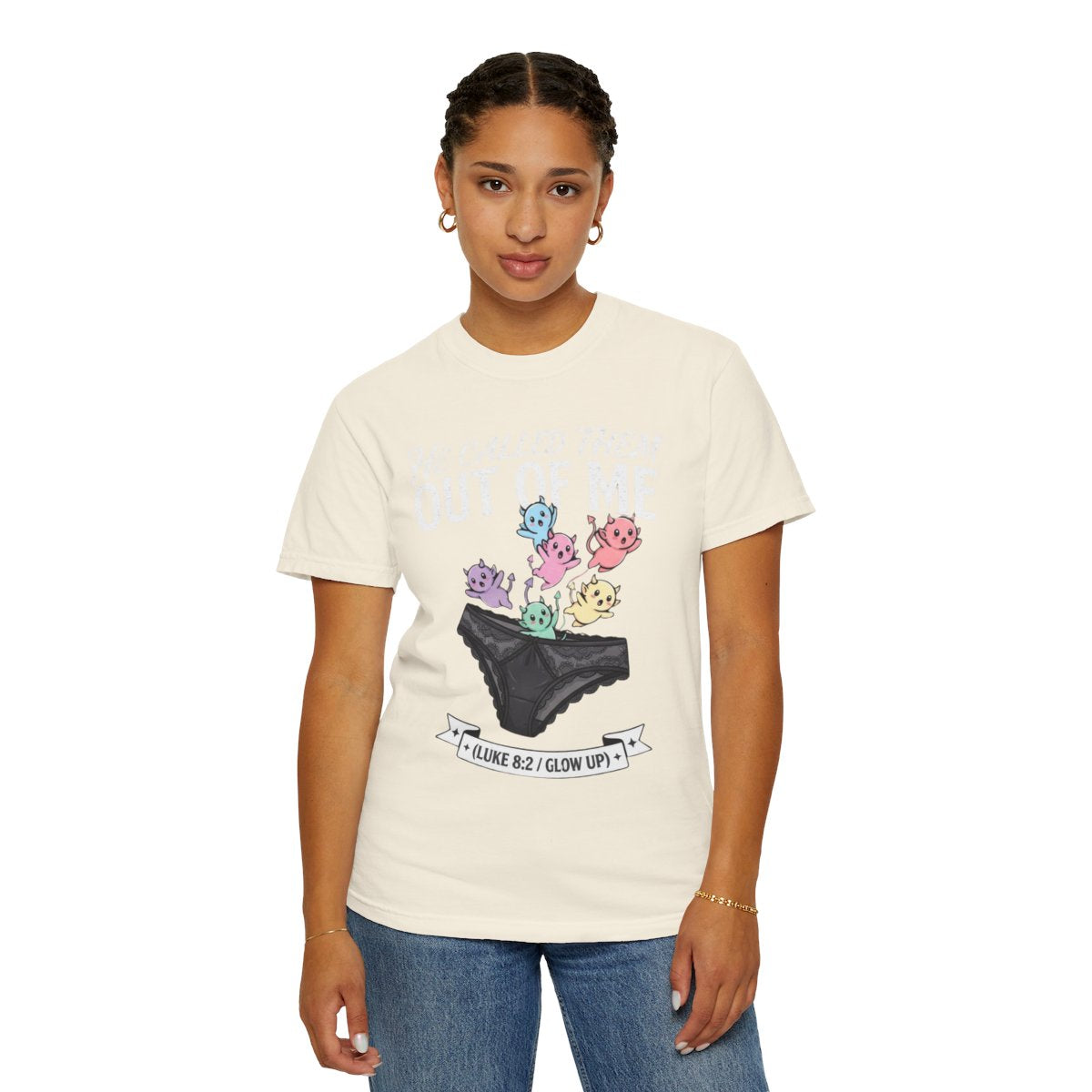 Color: Ivory | Good Book Series He Called Them Out Of Me Unisex Garment-Dyed Tee