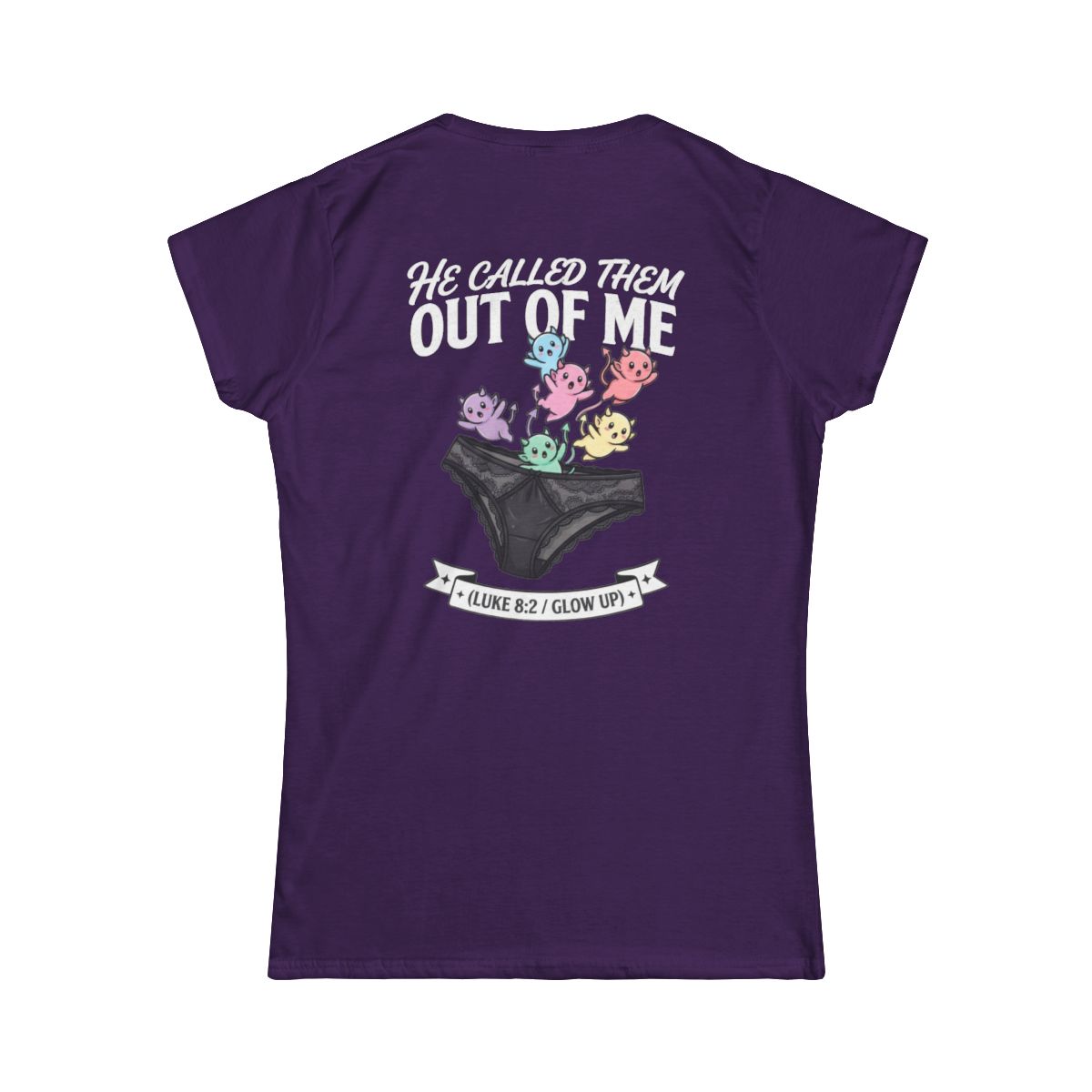 Color: Purple | Good Book Series He Called Them Out Of Me Women's Tee