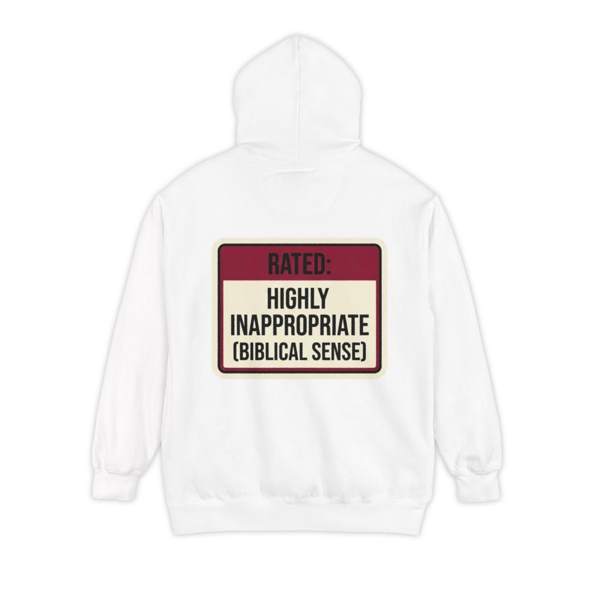 Color: White | Good Book Series Highly Inappropriate Garment-Dyed Hoodie