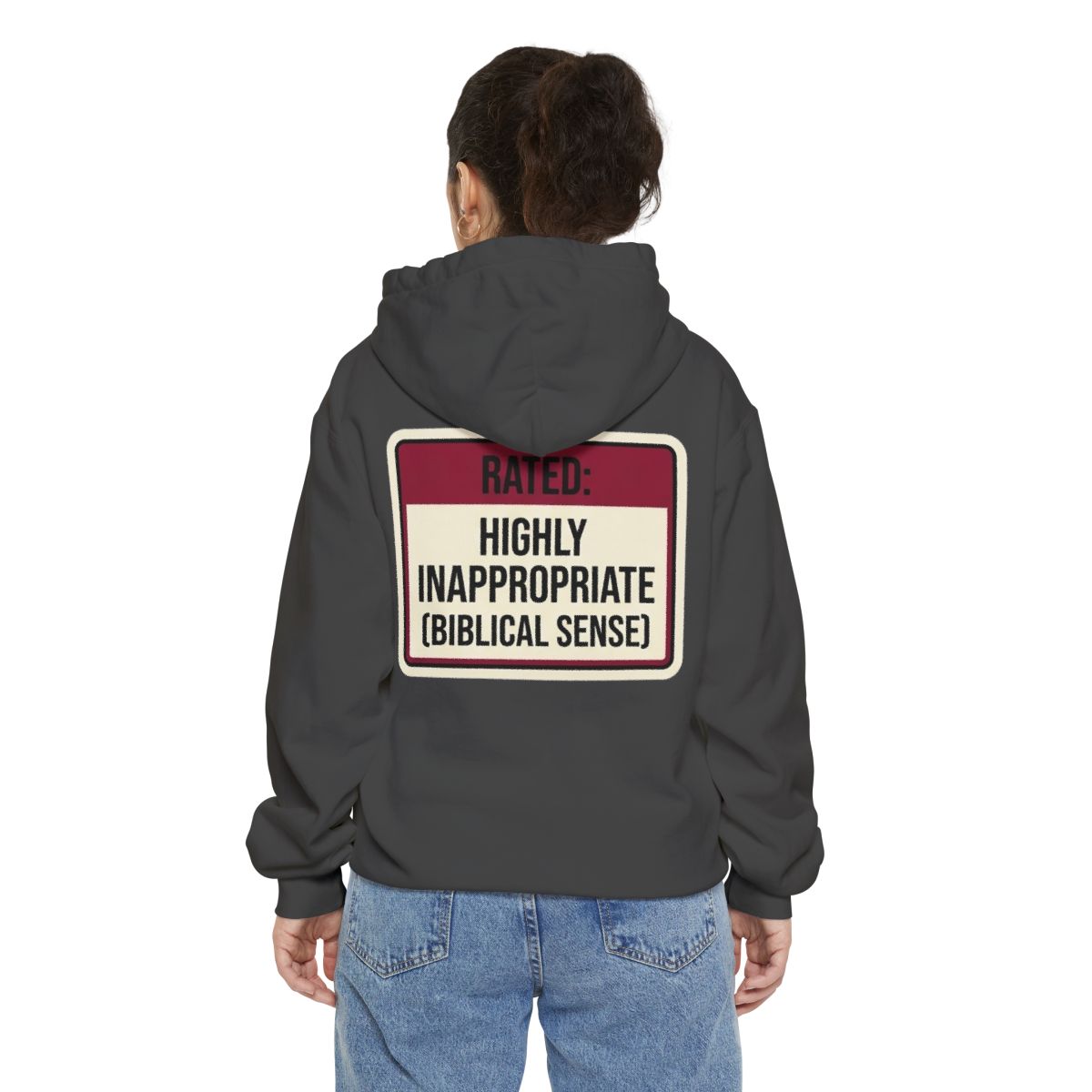 Color: Pepper | Good Book Series Highly Inappropriate Garment-Dyed Hoodie
