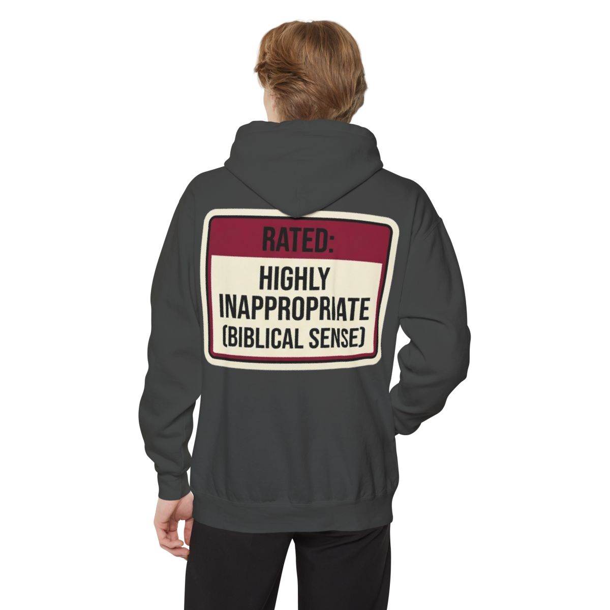 Color: Pepper | Good Book Series Highly Inappropriate Garment-Dyed Hoodie