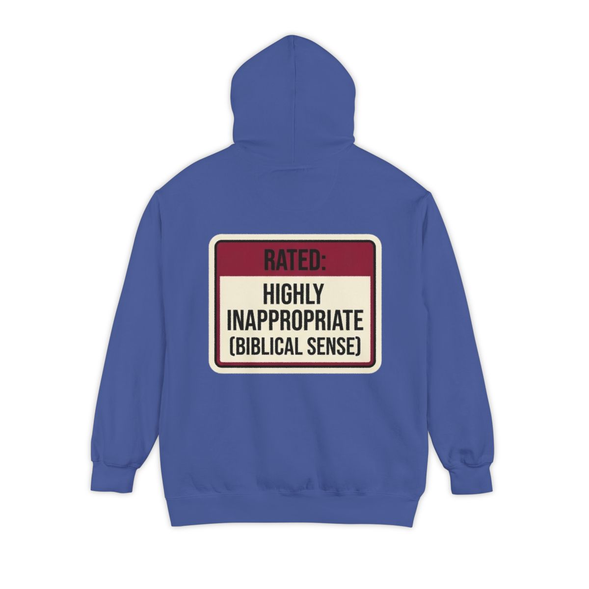 Color: Flo Blue | Good Book Series Highly Inappropriate Garment-Dyed Hoodie