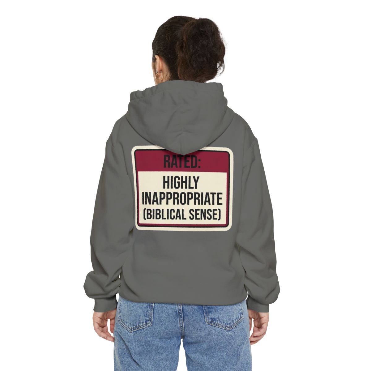 Color: Grey | Good Book Series Highly Inappropriate Garment-Dyed Hoodie
