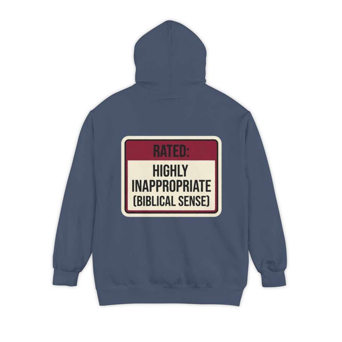 Color: Denim | Good Book Series Highly Inappropriate Garment-Dyed Hoodie