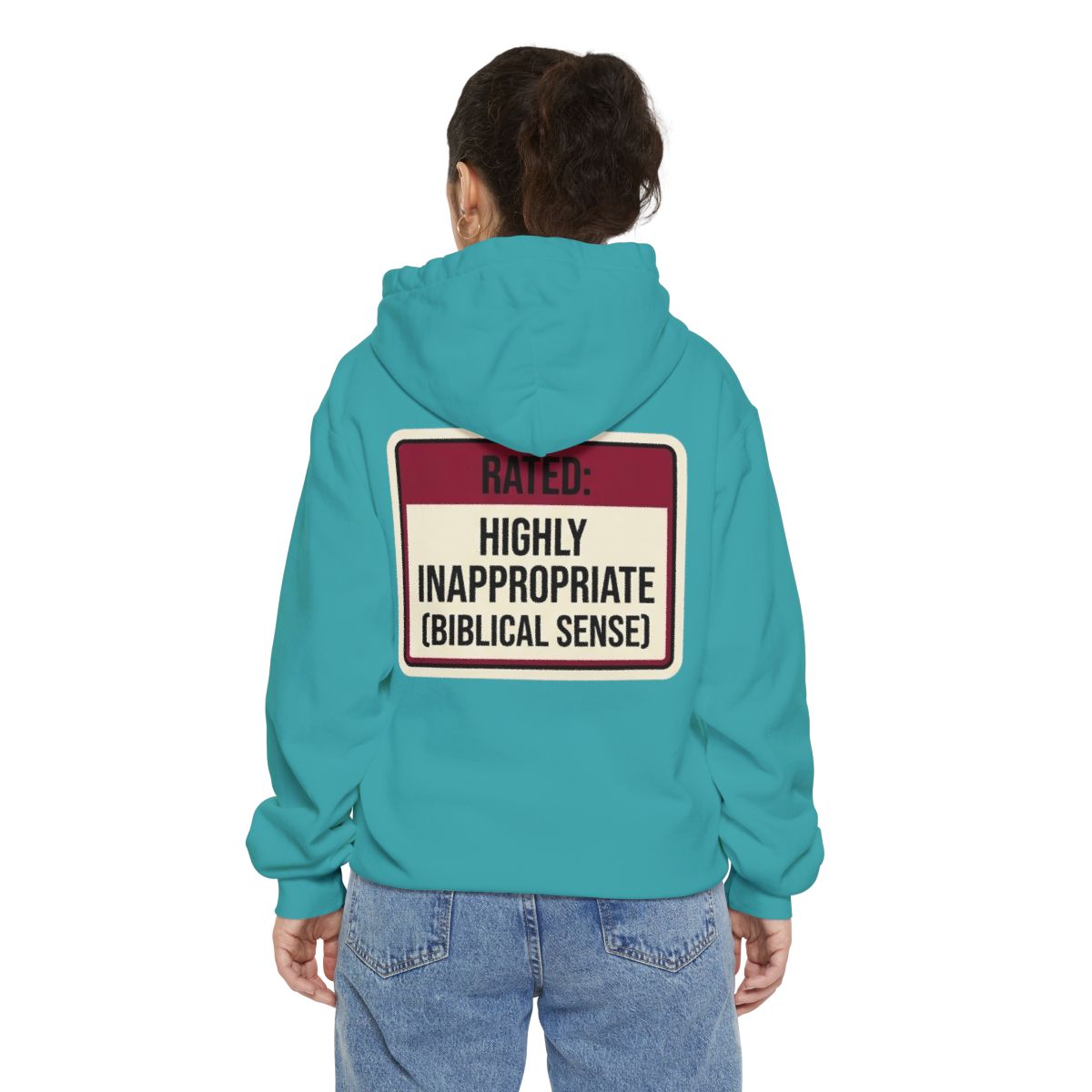 Color: Seafoam | Good Book Series Highly Inappropriate Garment-Dyed Hoodie