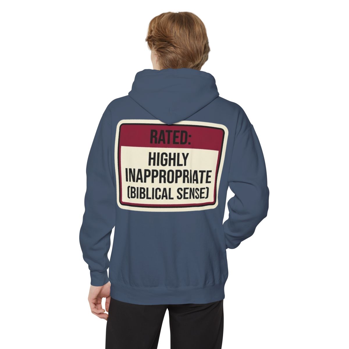 Color: Denim | Good Book Series Highly Inappropriate Garment-Dyed Hoodie