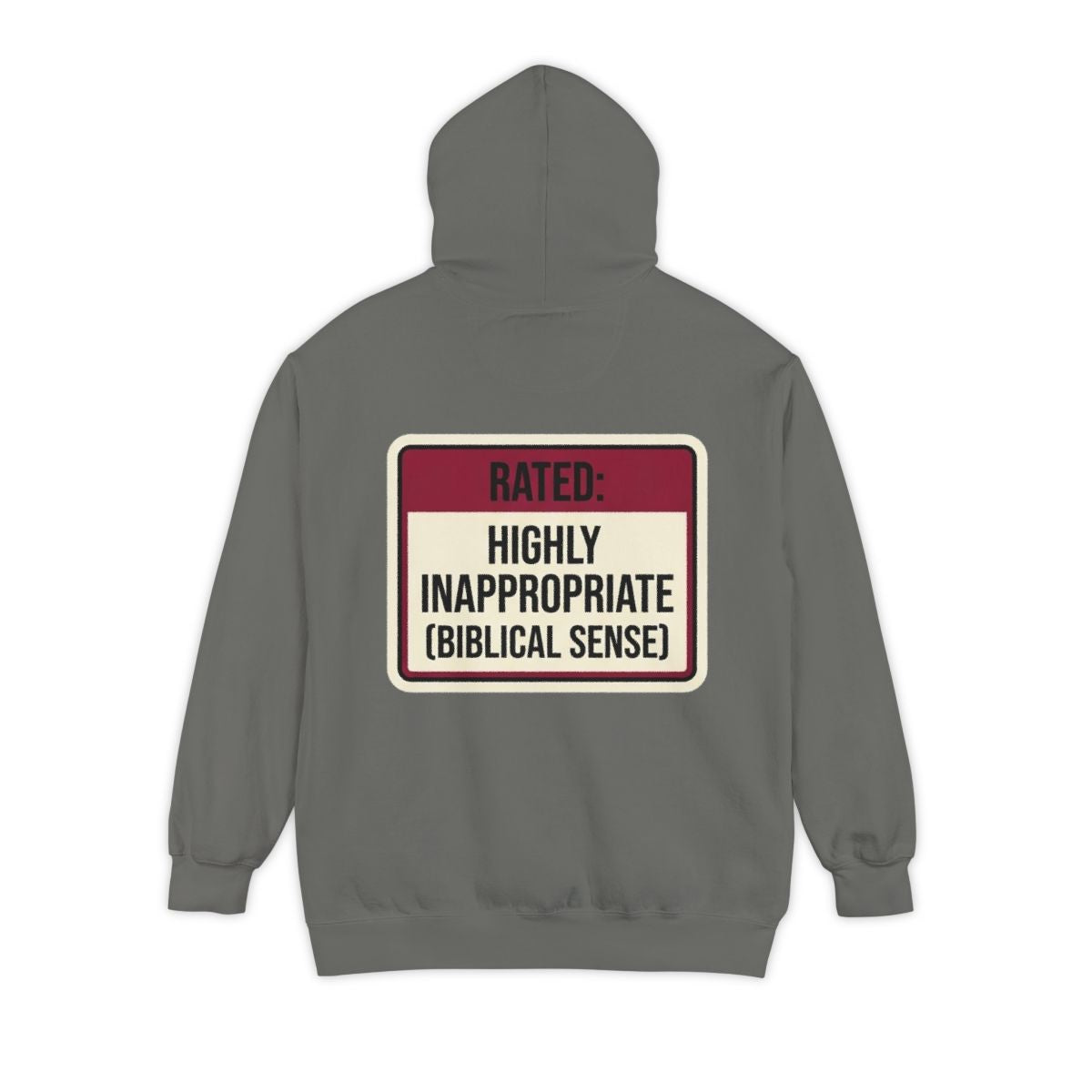 Color: Grey | Good Book Series Highly Inappropriate Garment-Dyed Hoodie