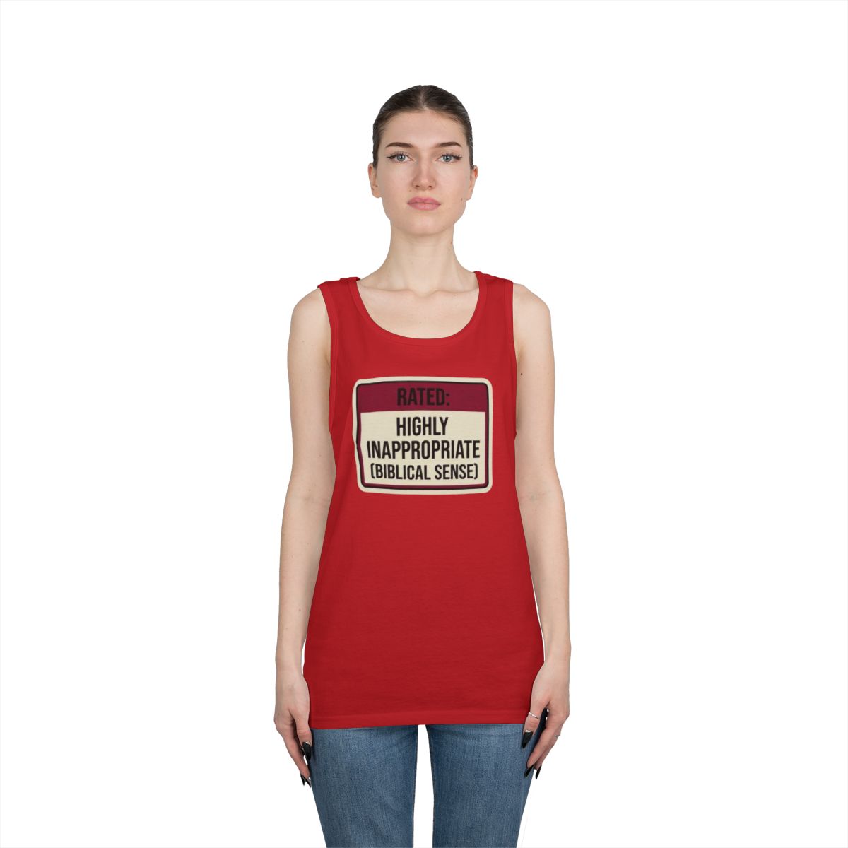 Color: Red | Good Book Series Highly Inappropriate Tank Top