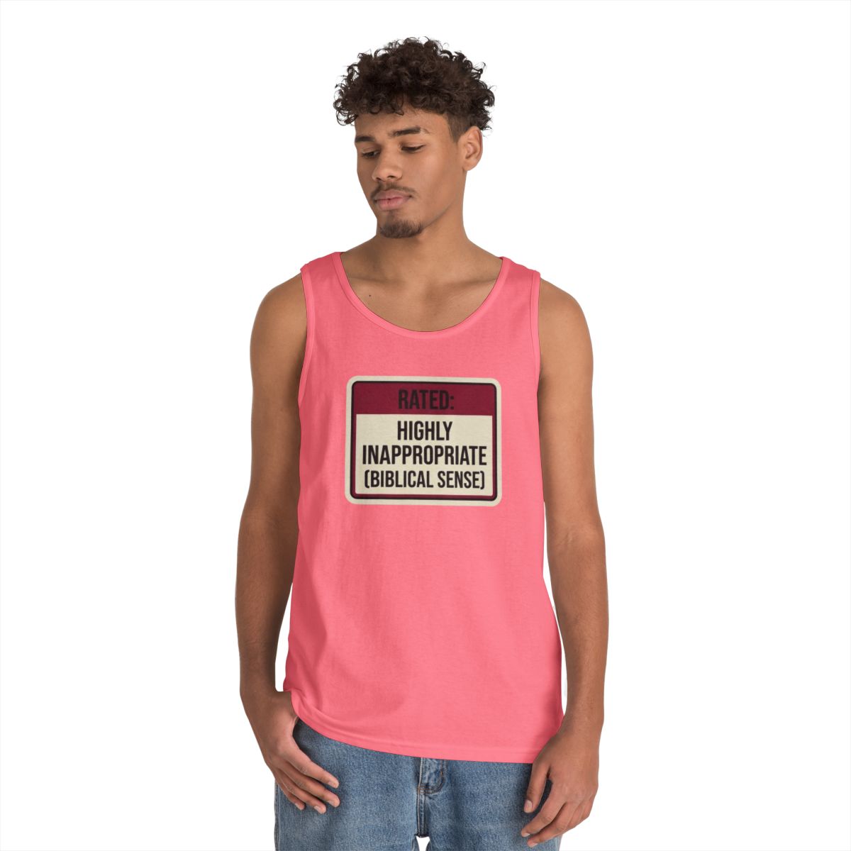 Color: Safety Pink | Good Book Series Highly Inappropriate Tank Top