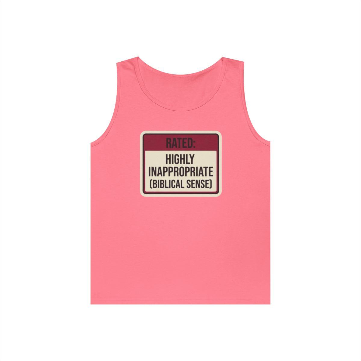 Color: Safety Pink | Good Book Series Highly Inappropriate Tank Top