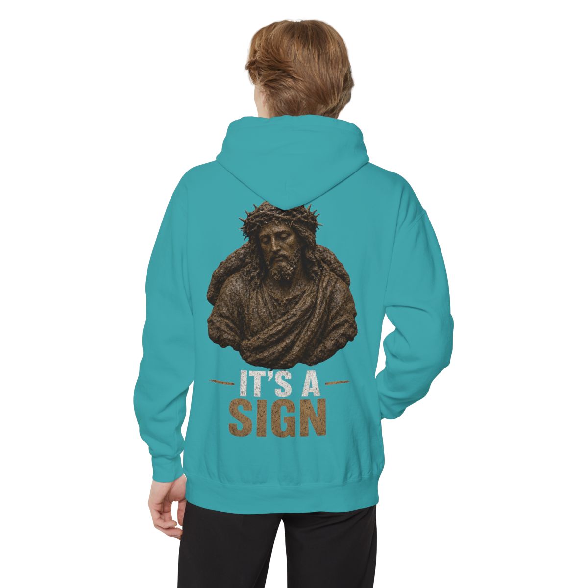 Color: Seafoam | Good Book Series It's a Sign Garment-Dyed Hoodie