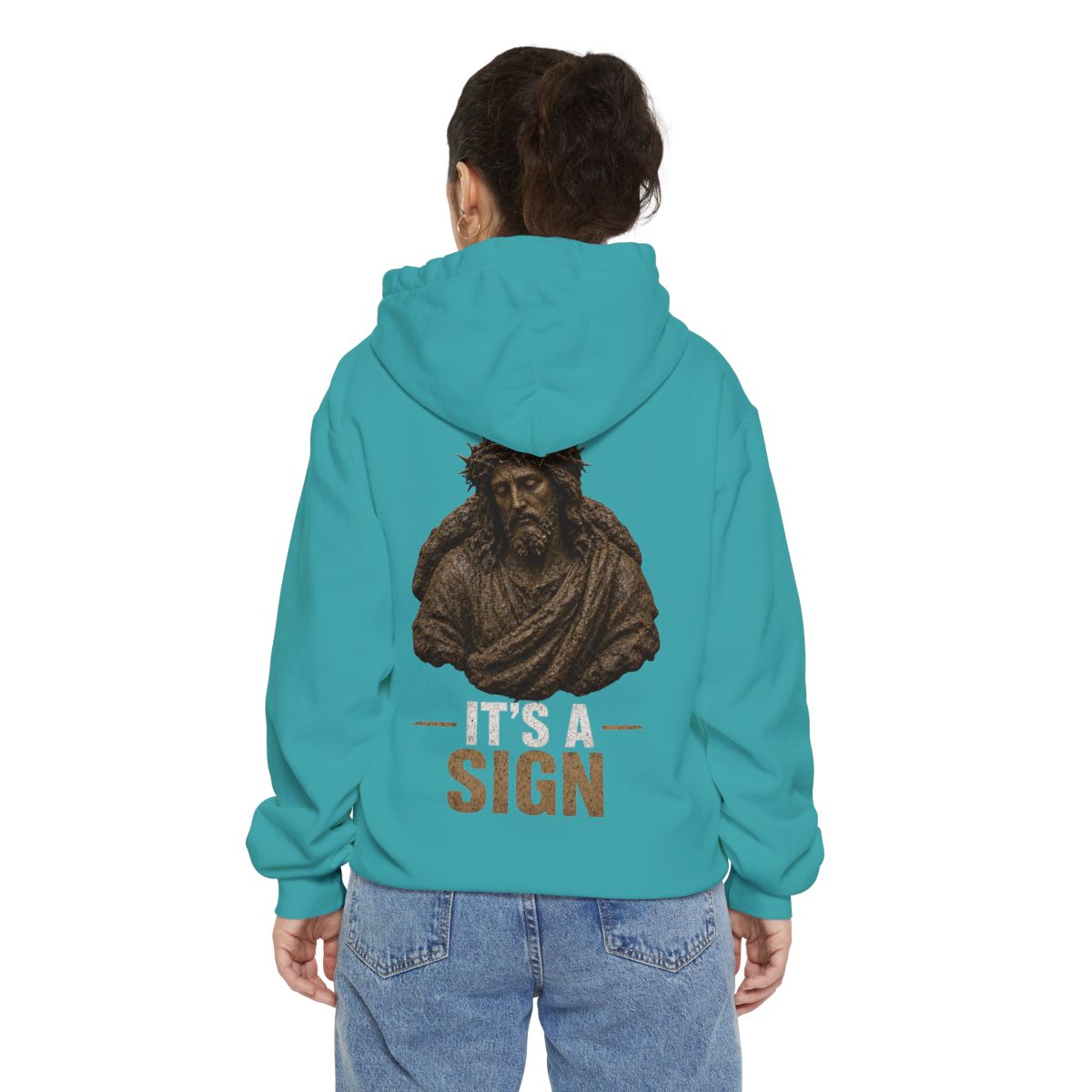 Color: Seafoam | Good Book Series It's a Sign Garment-Dyed Hoodie