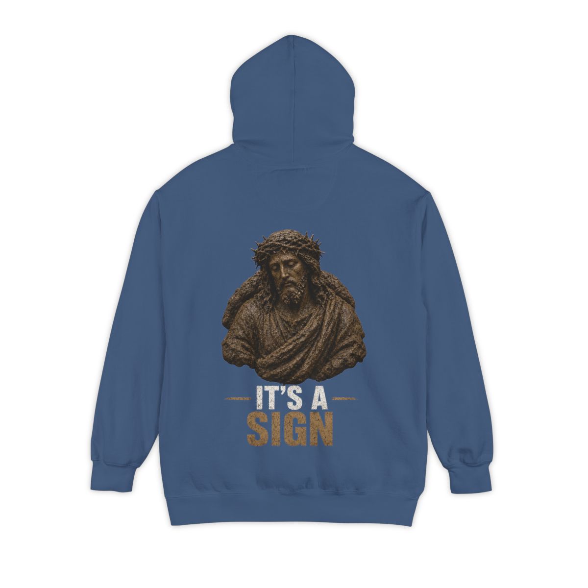 Color: True Navy | Good Book Series It's a Sign Garment-Dyed Hoodie